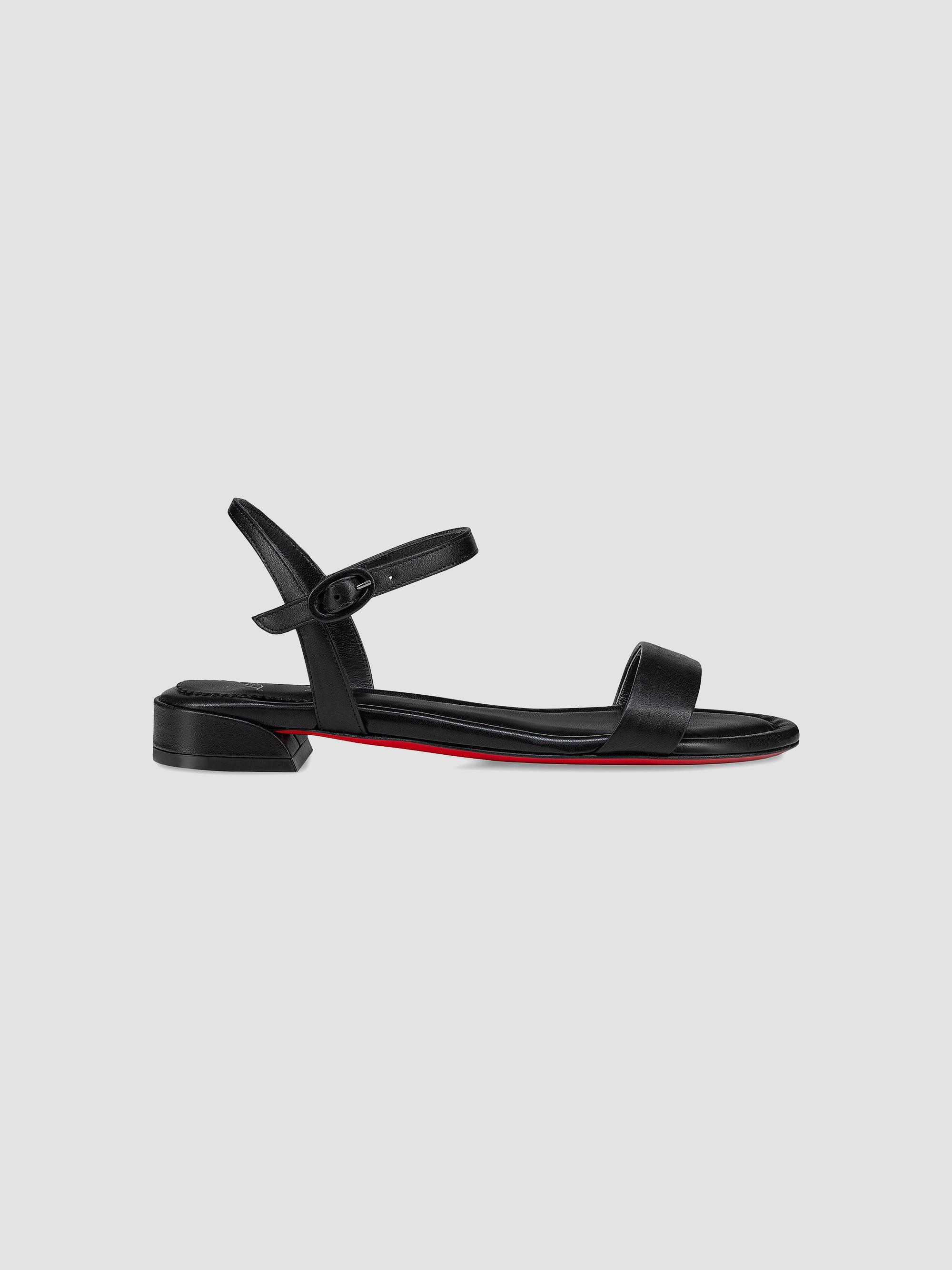 Christian Louboutin Women's Sweet Jane Nappa Leather Flat Sandals - Black | Thumbnail 5
