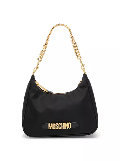 Moschino Nylon Hobo Bag Black