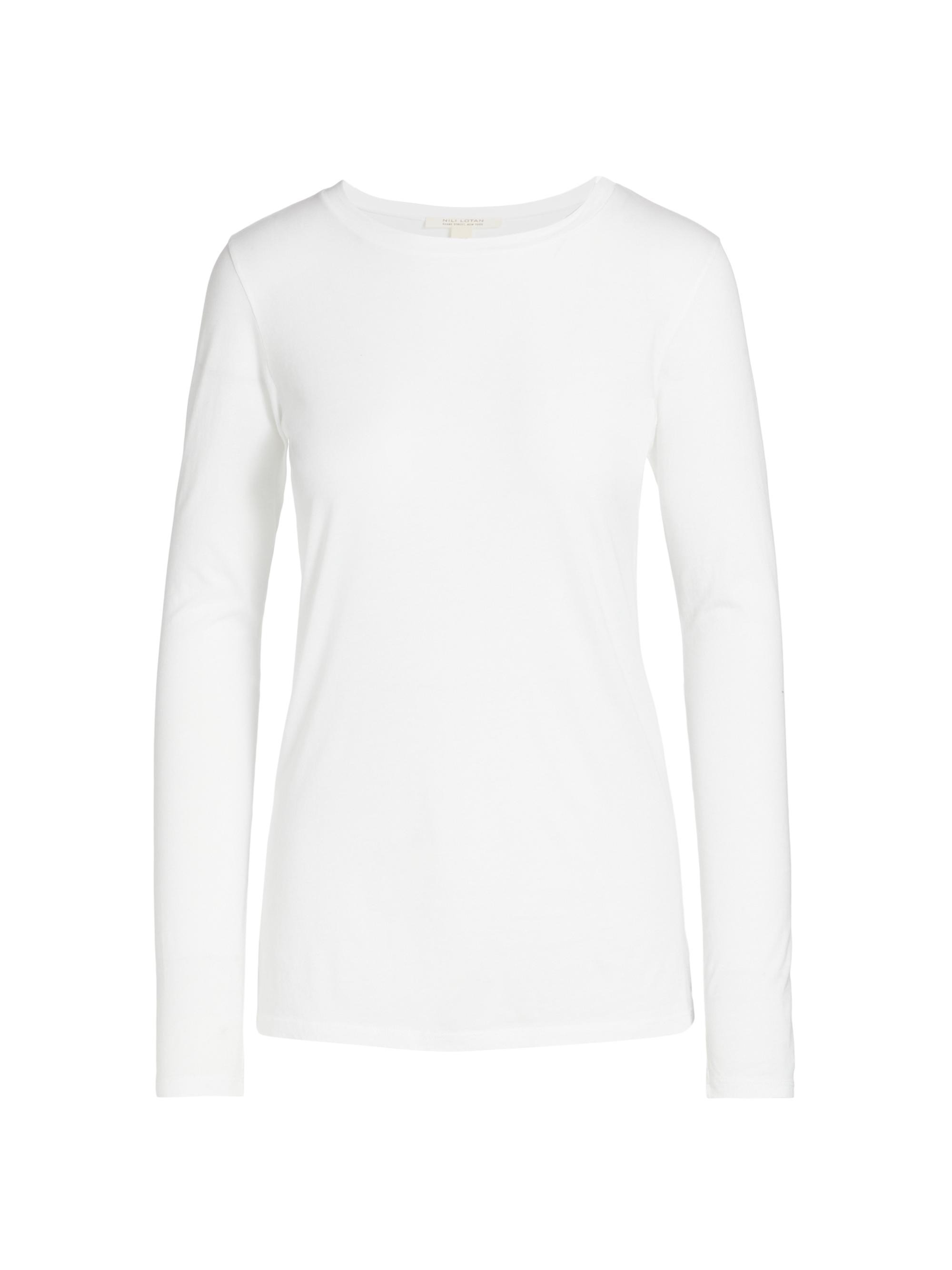 Nili Lotan Women's Fitted Long Sleeve T-Shirt - White
