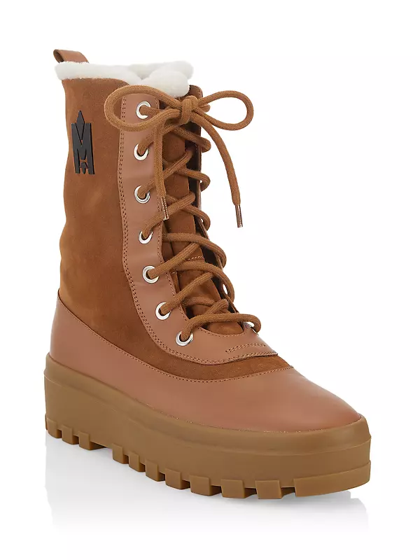 Shearling-Lined Lug-Sole Boots