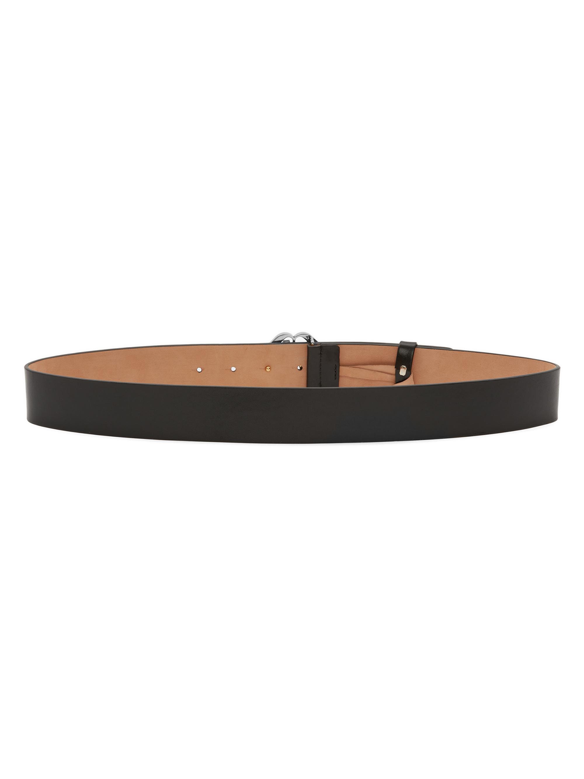 McQueen Seal Logo Leather Belt | Saks Fifth Avenue