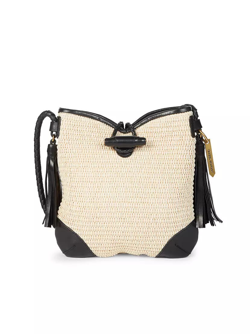 Shop Isabel Marant Taggy Raffia Shoulder Bag | Saks Fifth Avenue