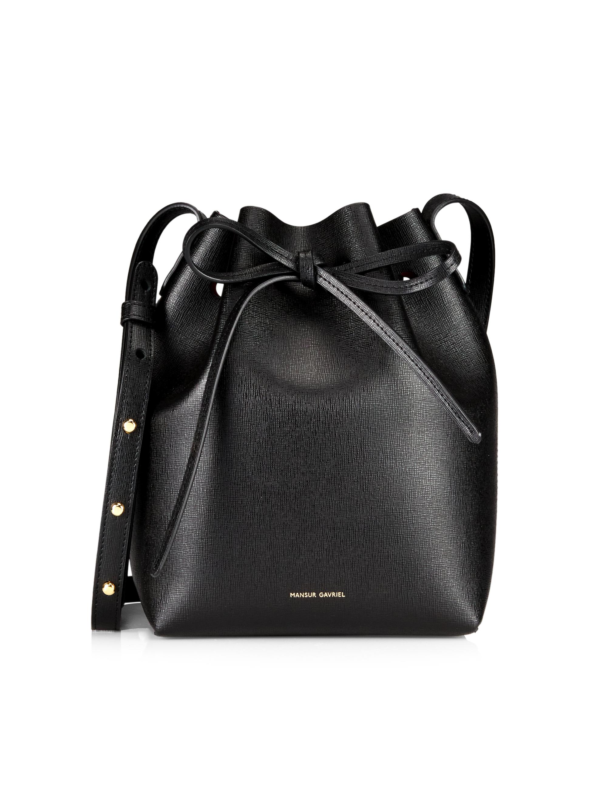 Mansur Gavriel Women's Mini Leather Bucket Bag - Black
