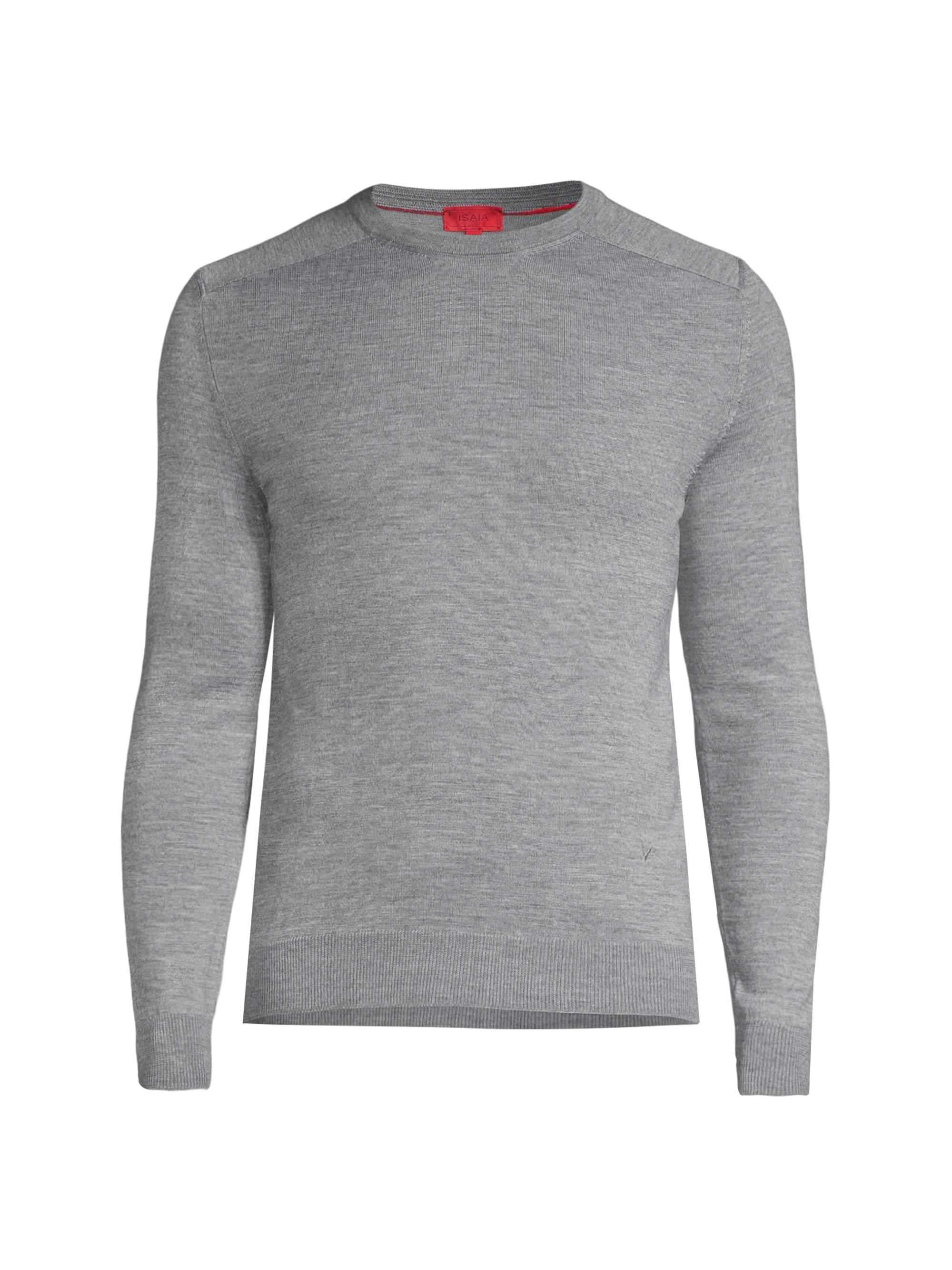 Isaia Men's Lighweight Wool-Blend Crewneck Sweater - Beige
