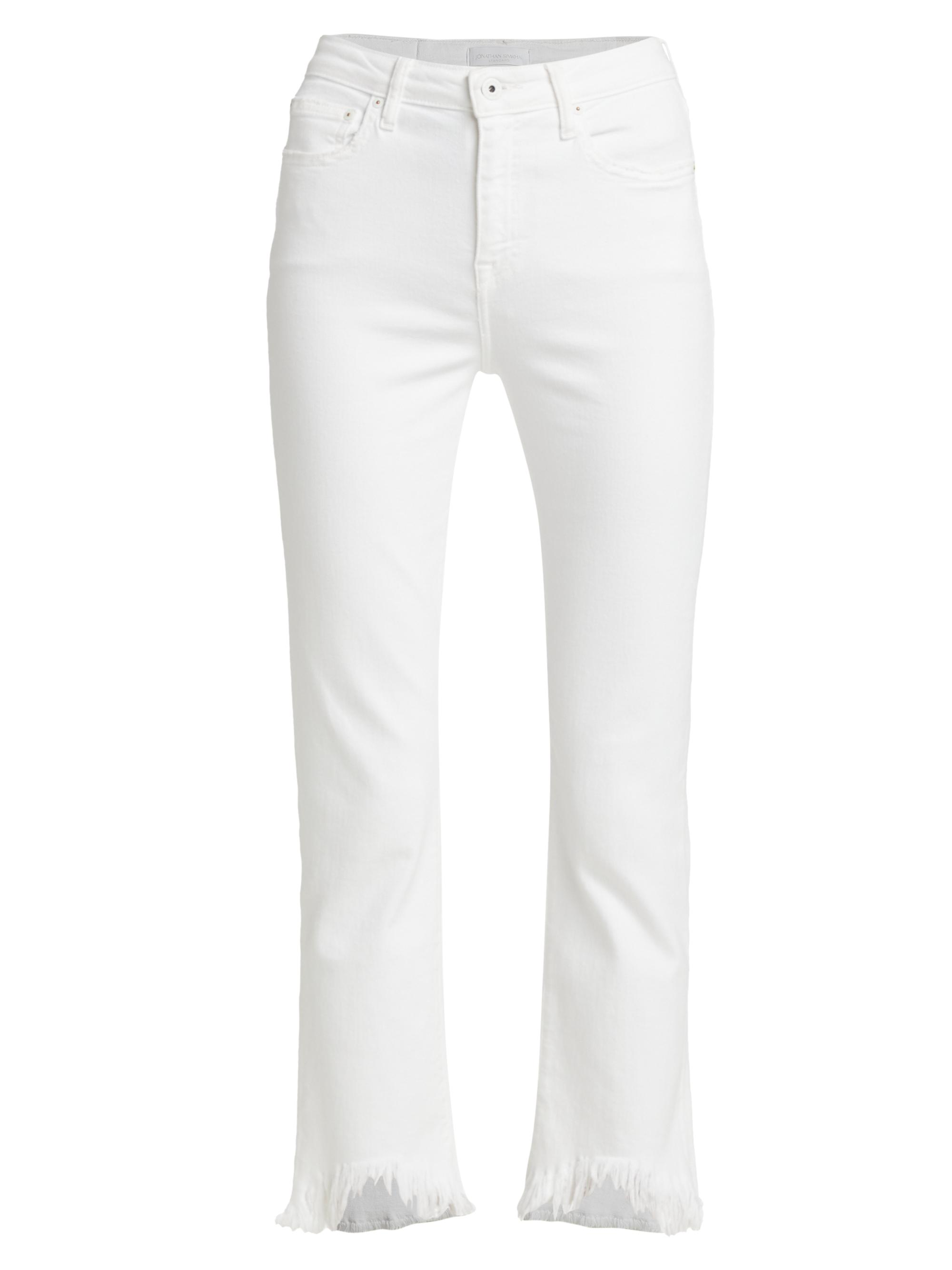 Jonathan Simkhai Standard Women's River High-Rise Straight-Fit Jeans - Distressed White