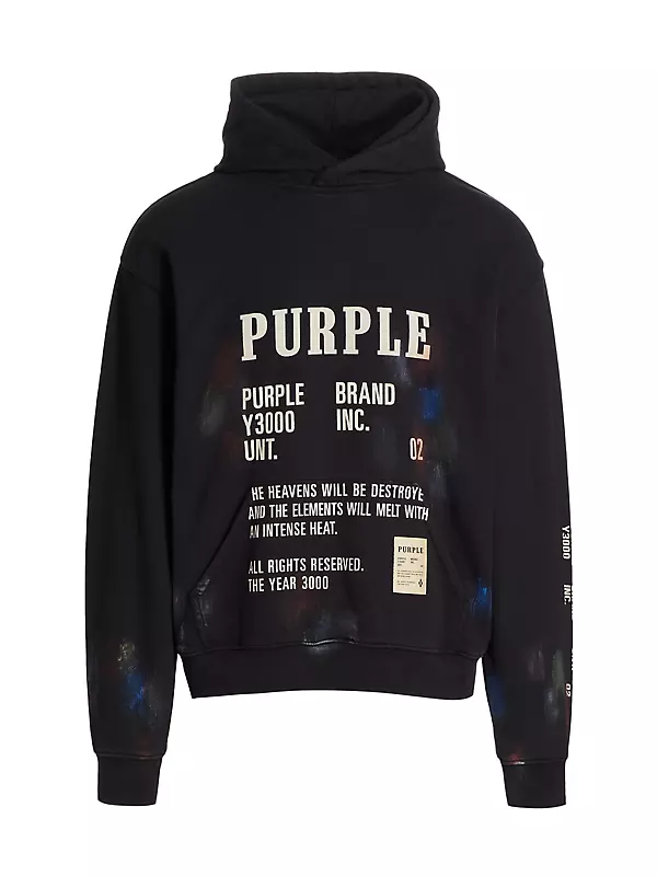 Shop Purple Brand Artifact Cotton French Terry Hoodie