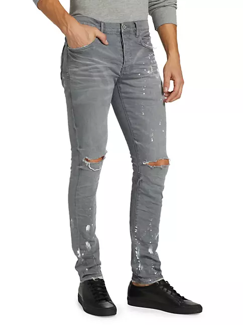 Purple Brand Monogram Denim Skinny Jeans in Gray for Men