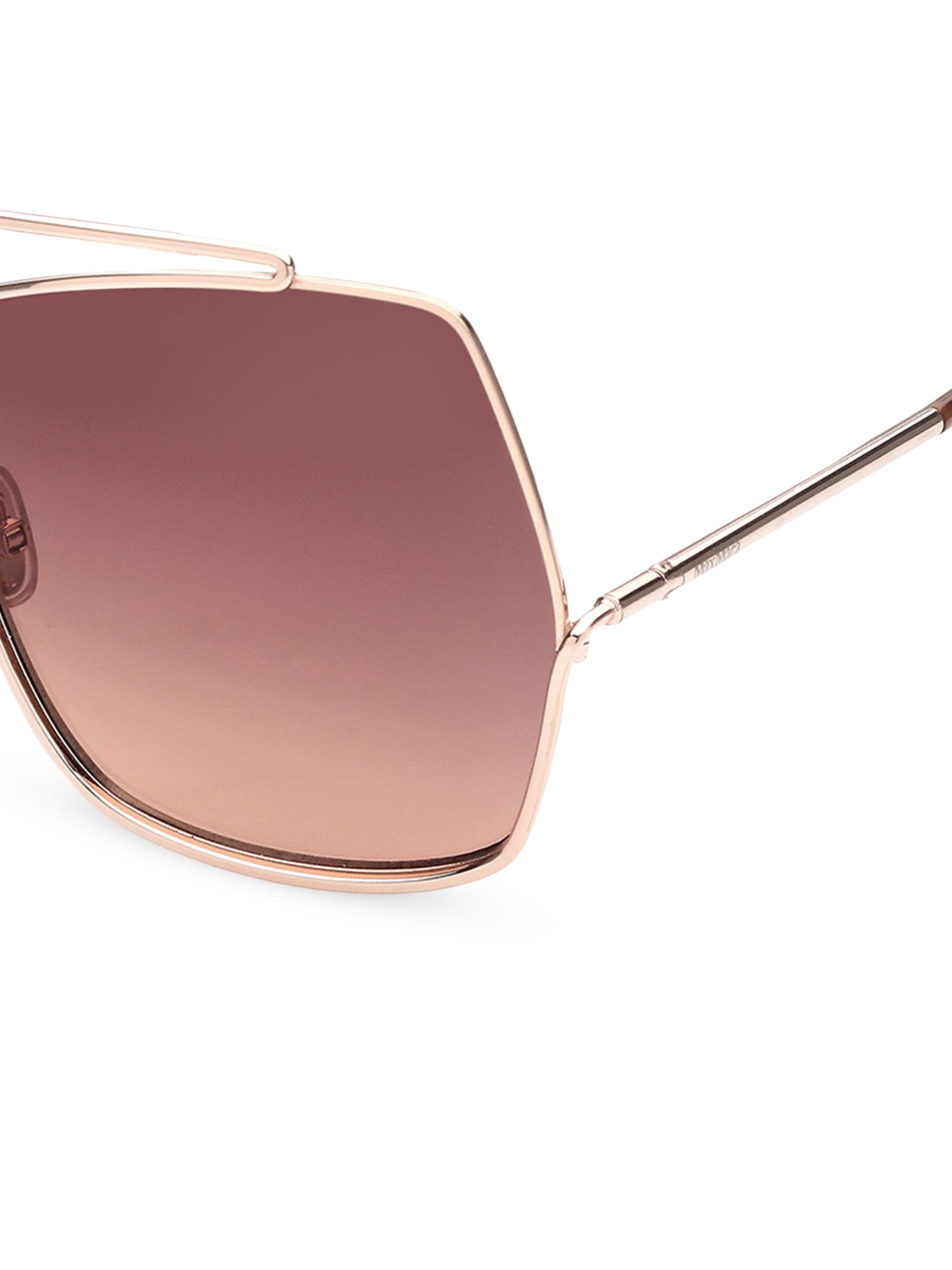 Max Mara 64MM Geometric Sunglasses | Saks Fifth Avenue