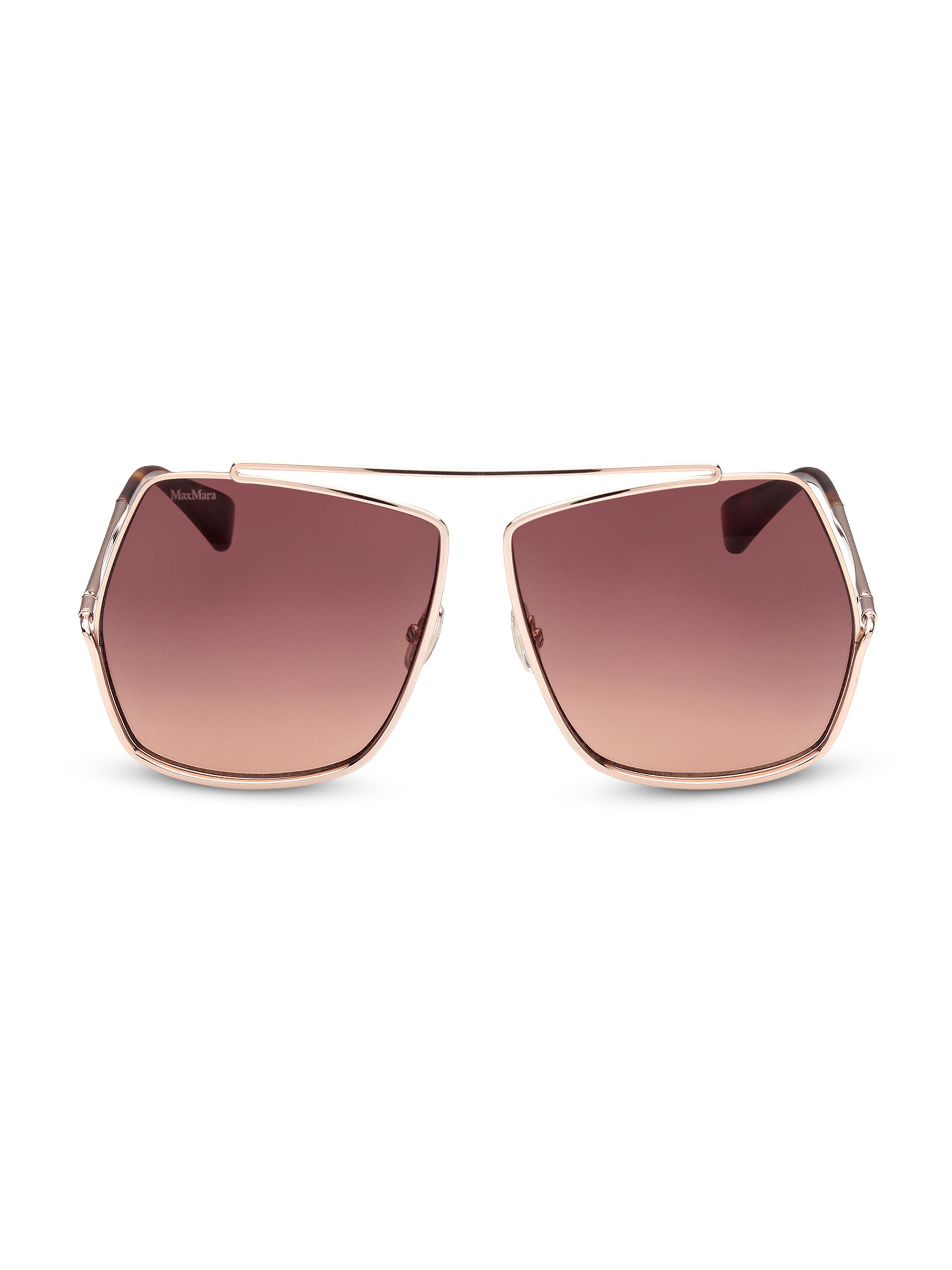 Max Mara Women's 64MM Geometric Sunglasses - Rose Gold