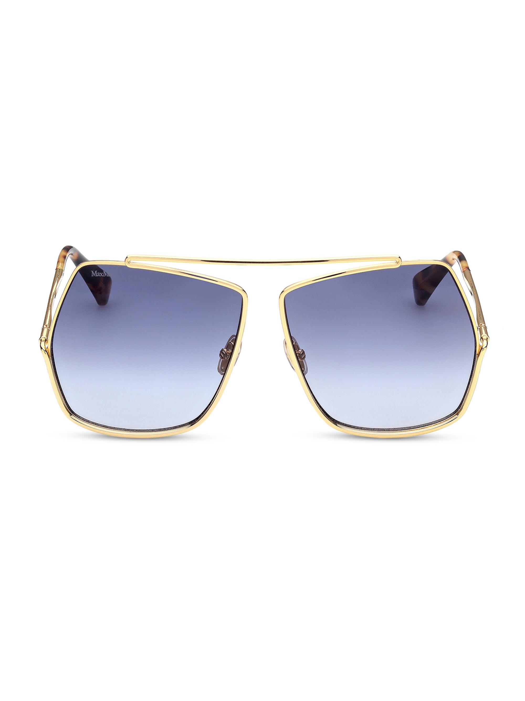 Max Mara Women's 64MM Geometric Sunglasses - Gold