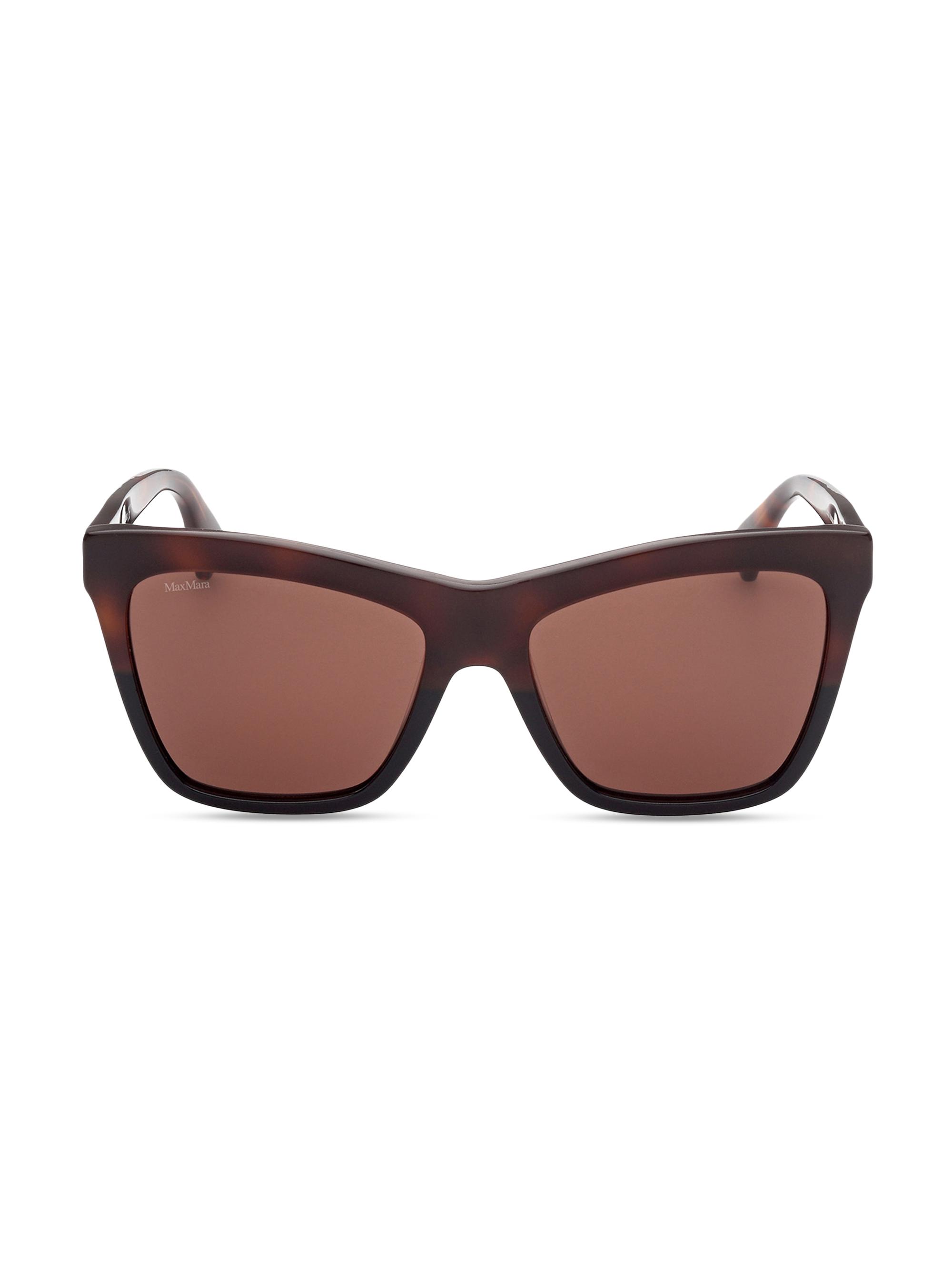 Max Mara Women's 55MM Geometric Sunglasses - Dark Havana