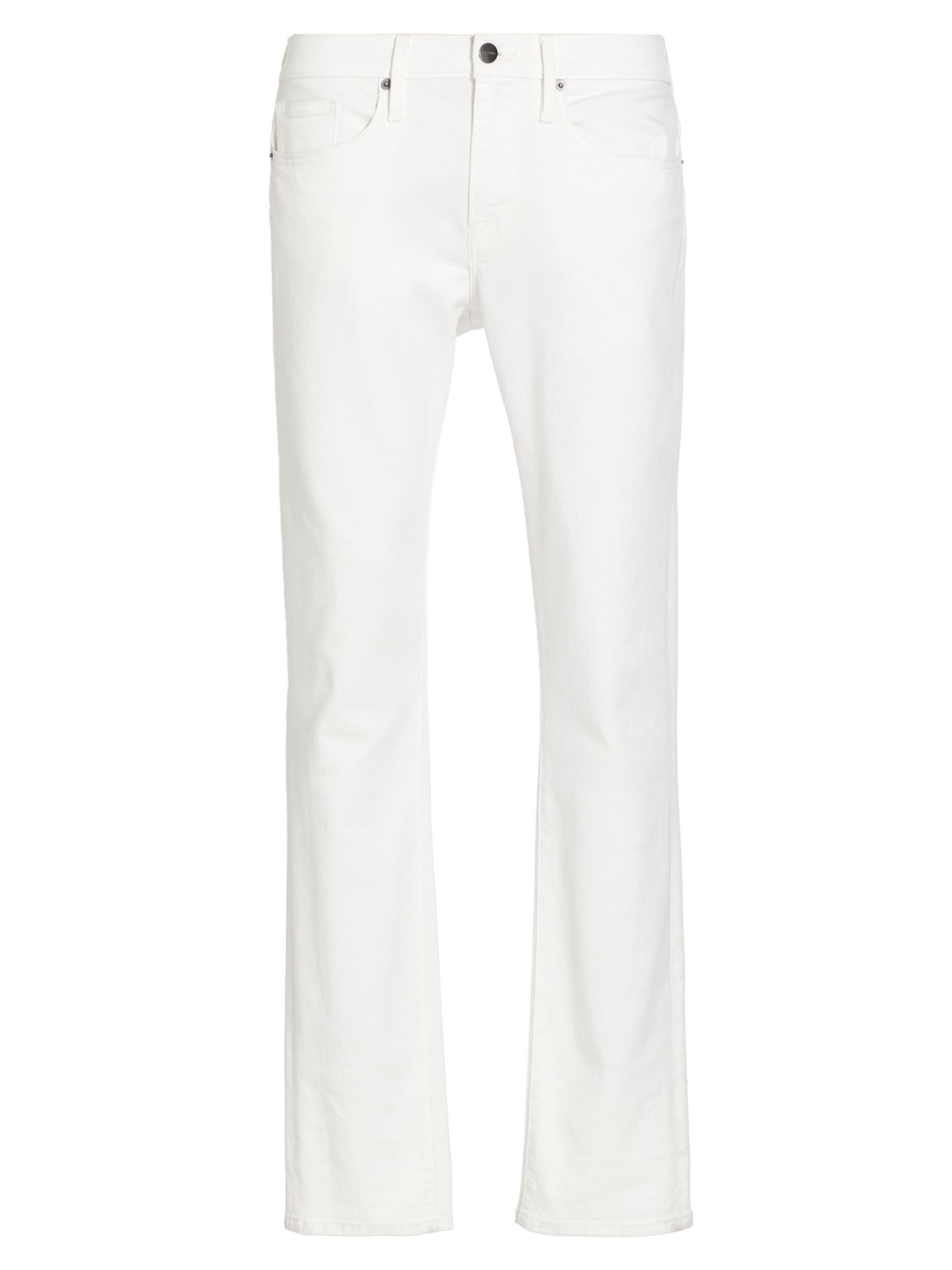 FRAME Men's L'Homme Cotton-Blend Slim-Fit Jeans - Whisper White