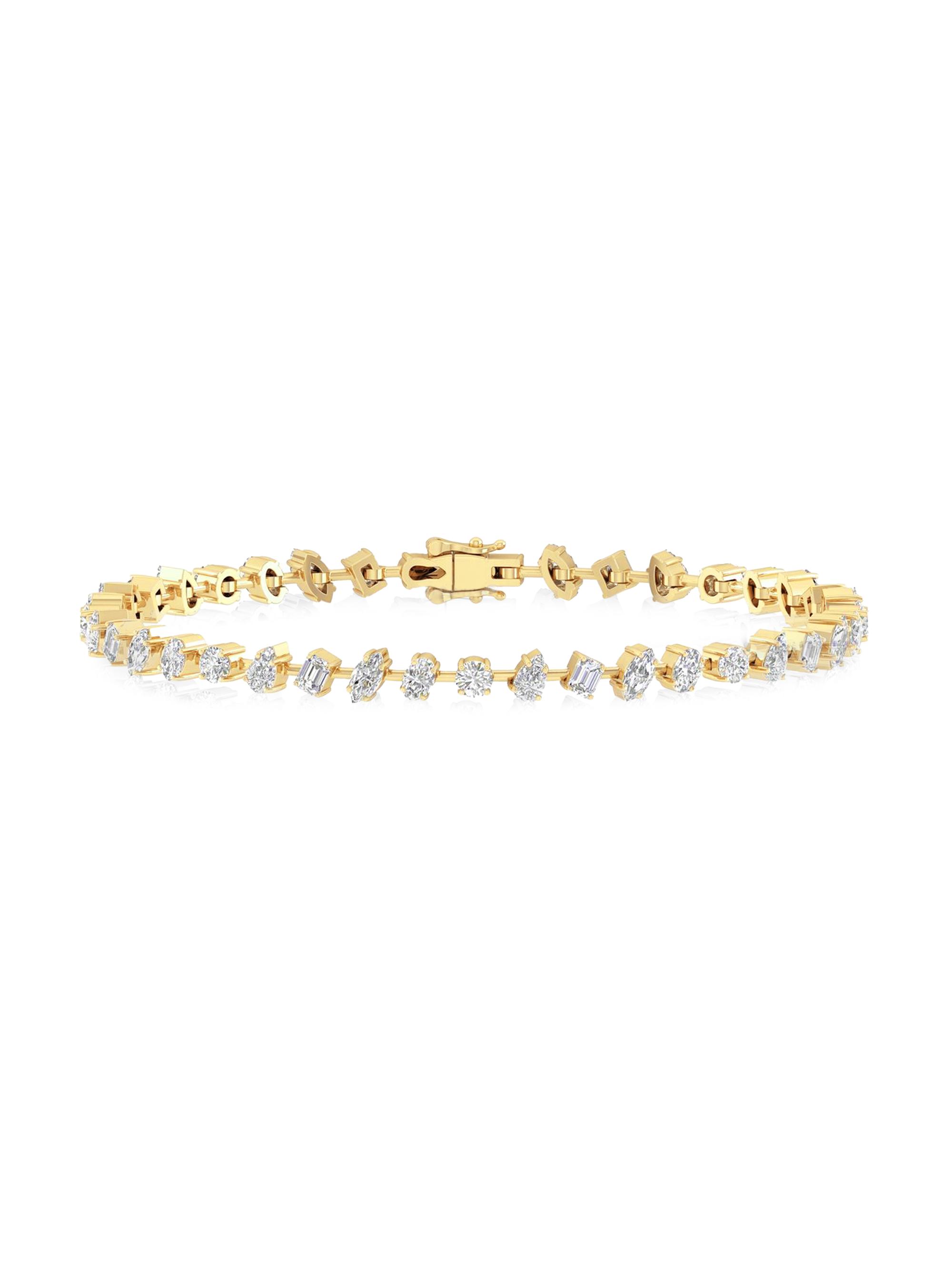 Saks Fifth Avenue Collection Women's 14K Yellow Gold & Multi-Cut 3.60 TCW Diamond Station Bracelet - Yellow Gold