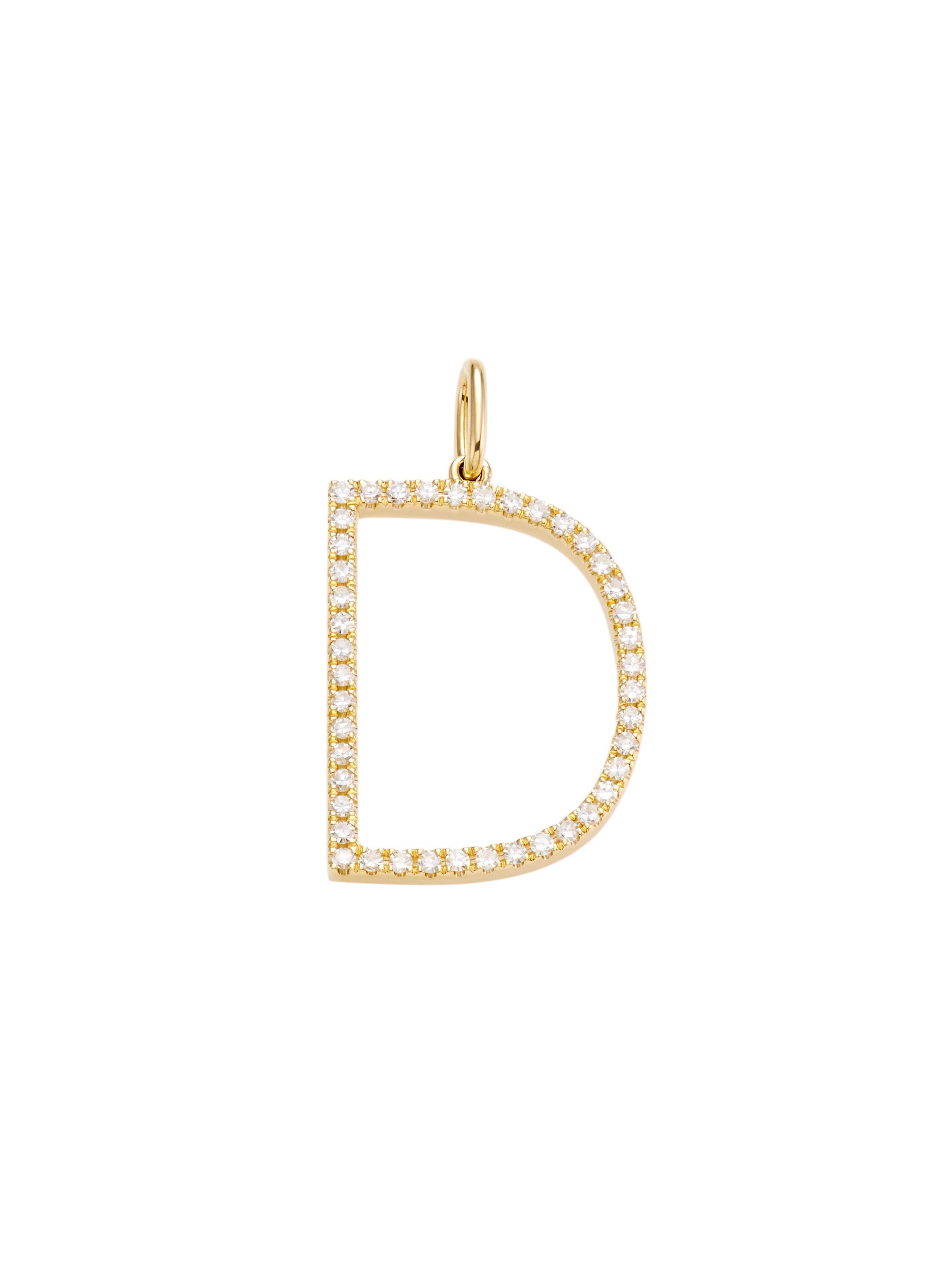 Saks Fifth Avenue Collection Women's 14K Yellow Gold & Diamond Pavé Initial Charm - Initial D