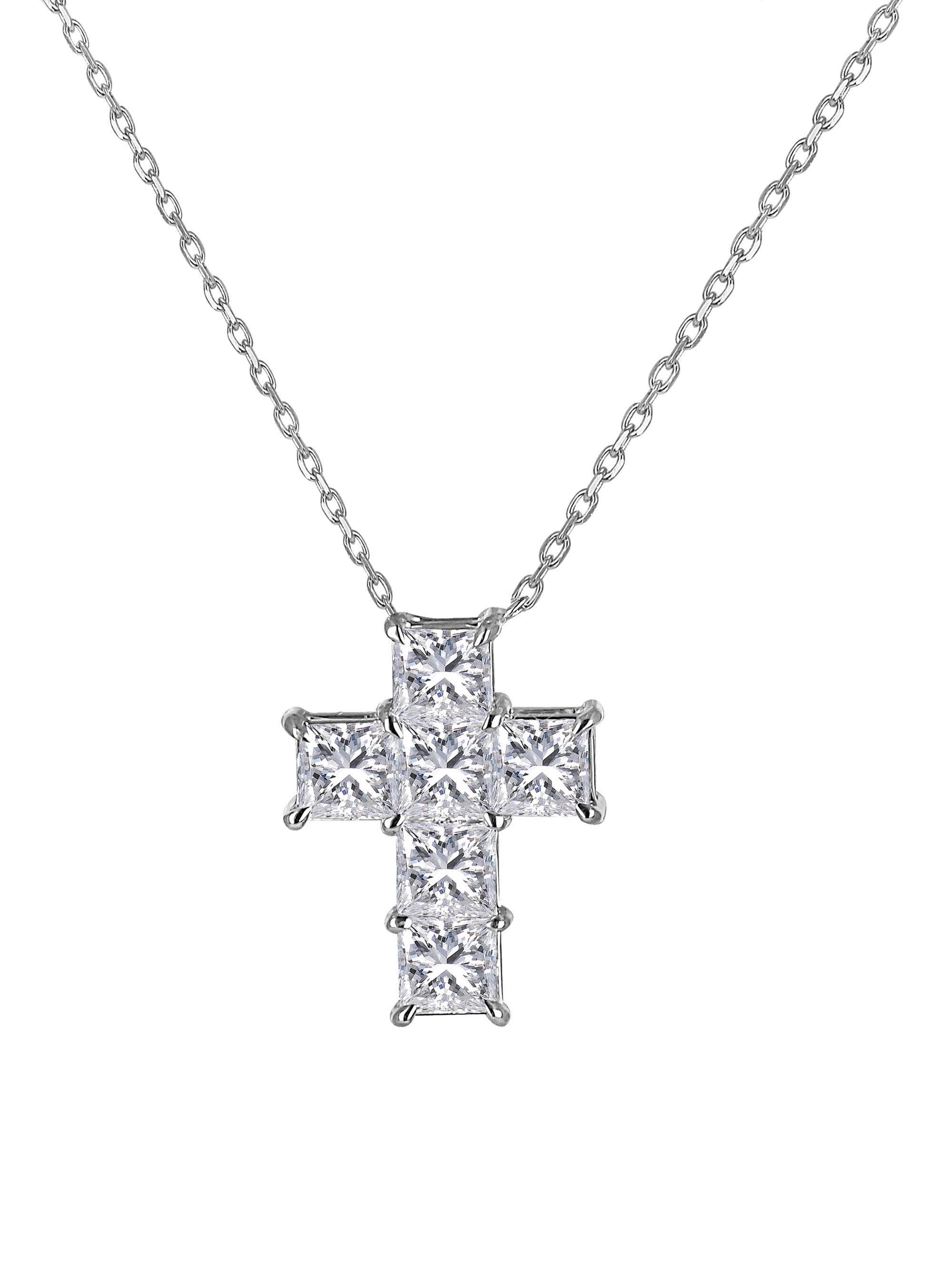 Jacob & Co. Women's Have Faith Platinum & Princess-Cut Diamond Cross Pendant