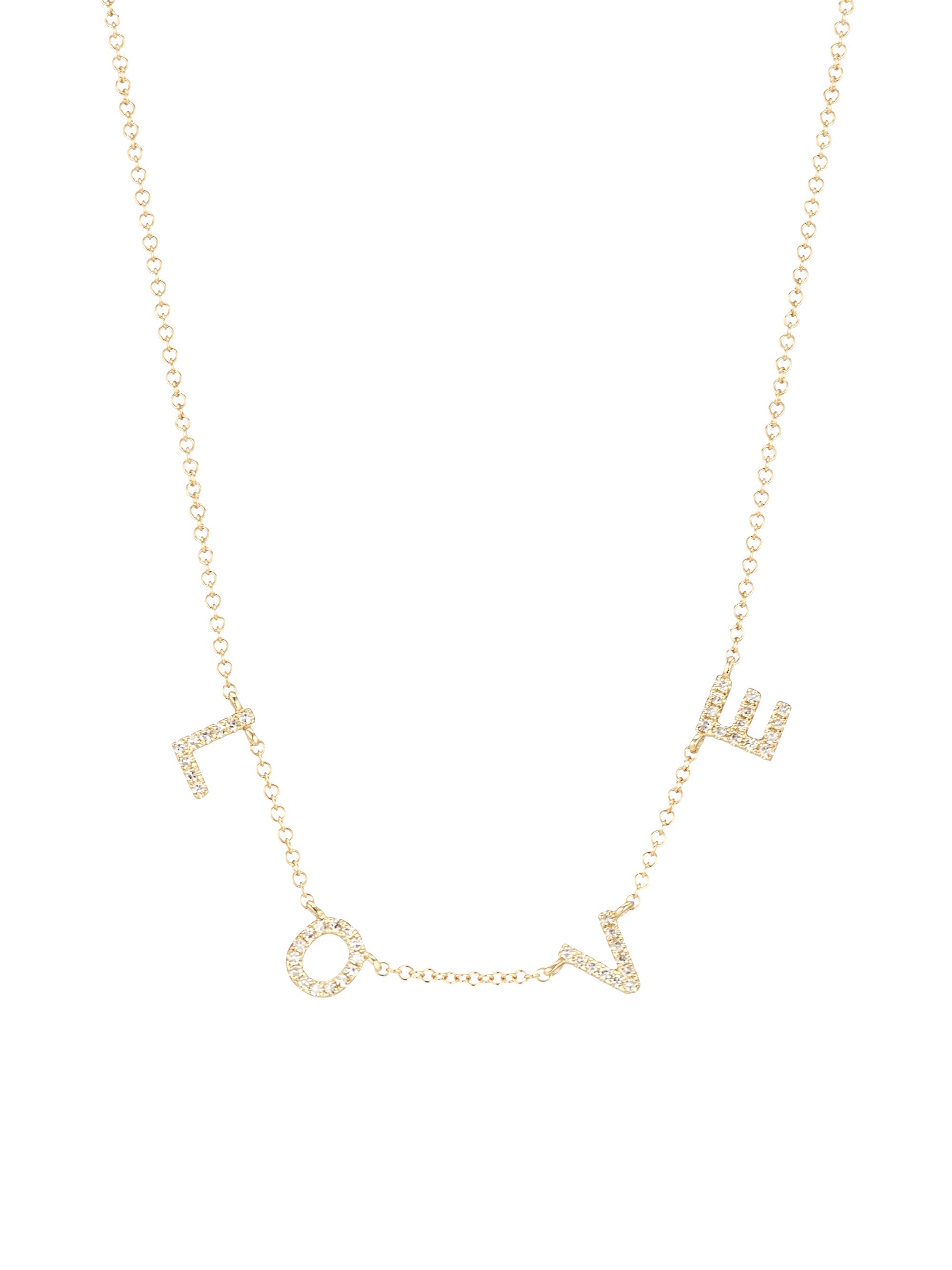 Saks Fifth Avenue Collection Women's 14K Yellow Gold & Diamond'Love'Necklace - Yellow Gold