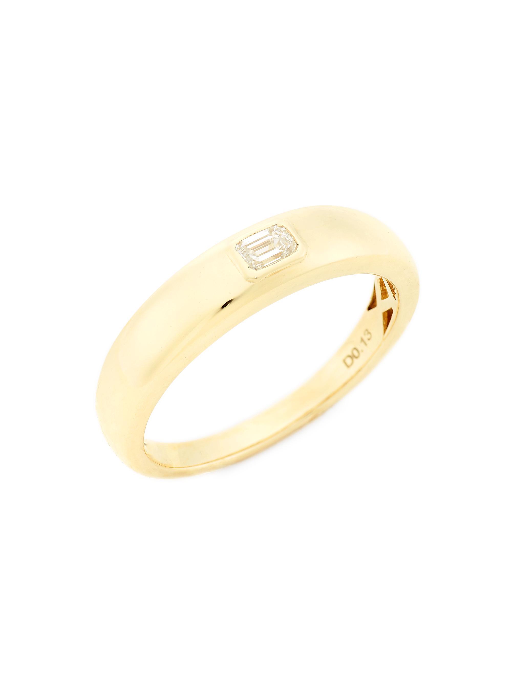 Saks Fifth Avenue Collection Women's 14K Yellow Gold & Emerald-Cut 0.12 TCW Diamond Dome Ring - Yellow Gold
