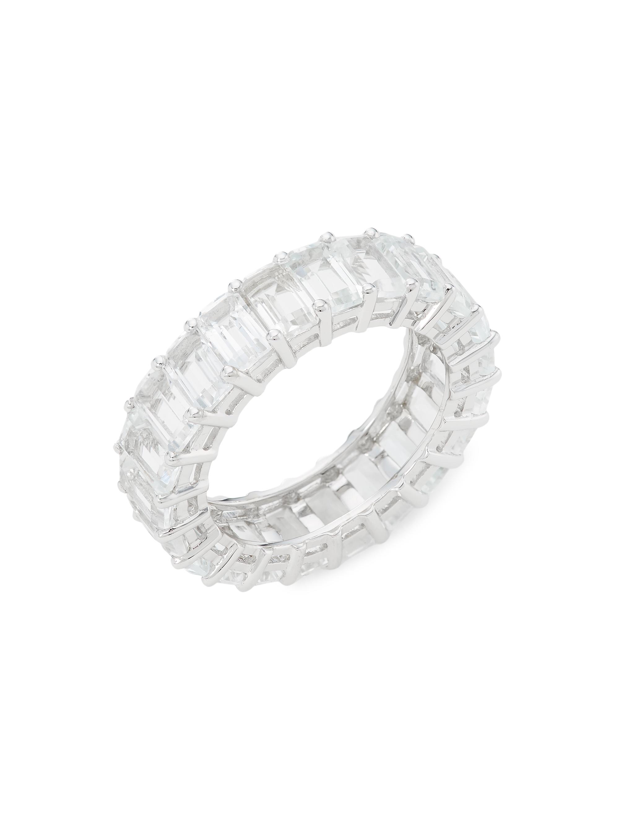 Saks Fifth Avenue Collection Women's 14K White Gold & White Topaz Eternity Ring - White Gold
