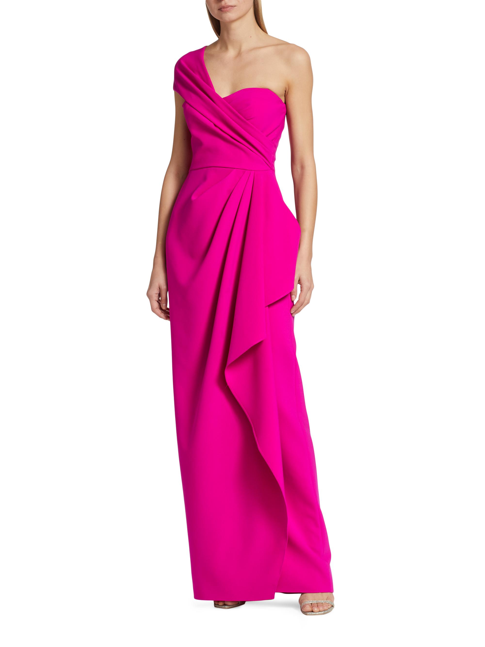 strapless open back dress Hot Pink One Shoulder A-line Short Homecoming Dress main image 0