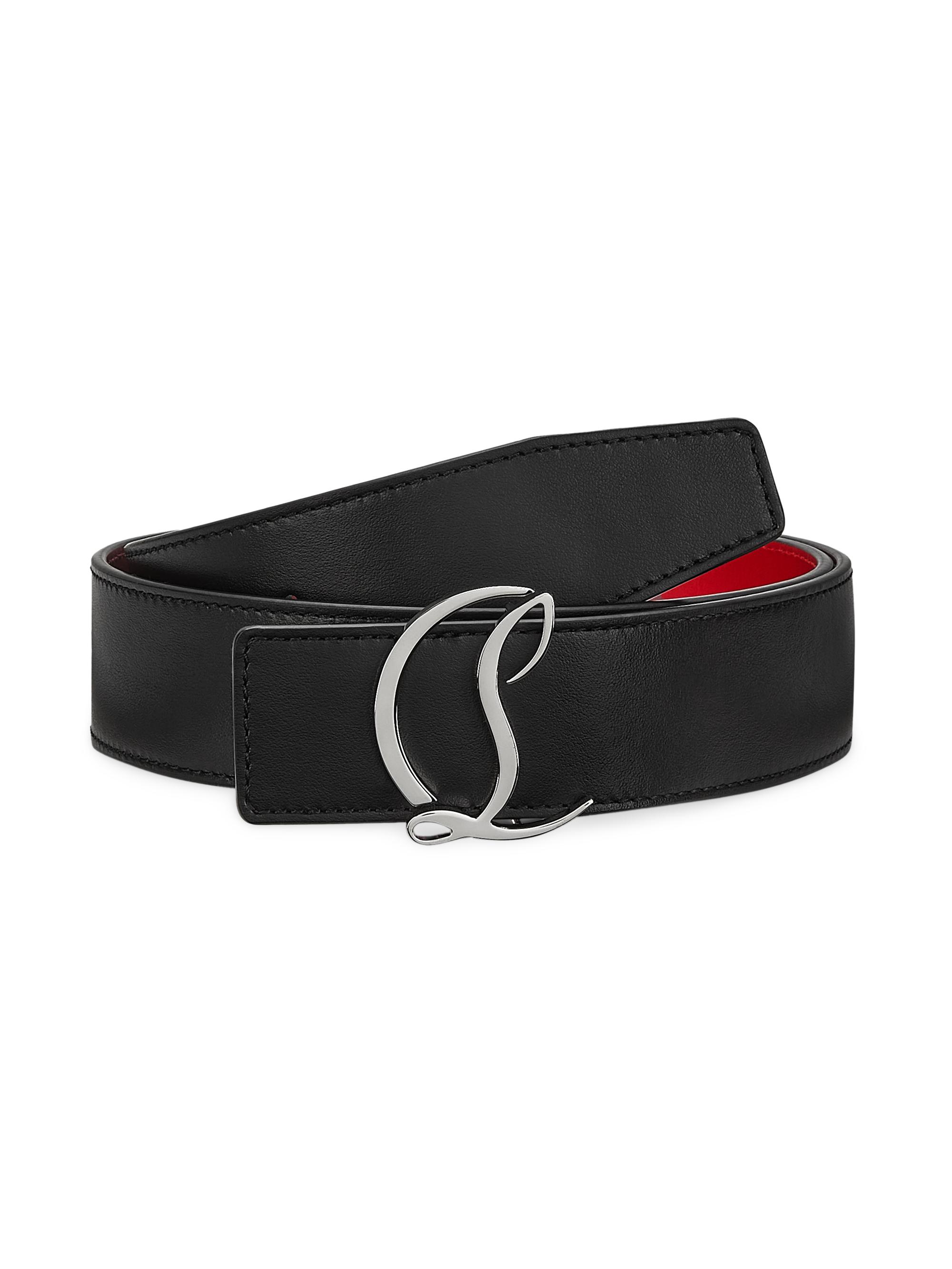 Christian Louboutin Men's Logo Belt - Black