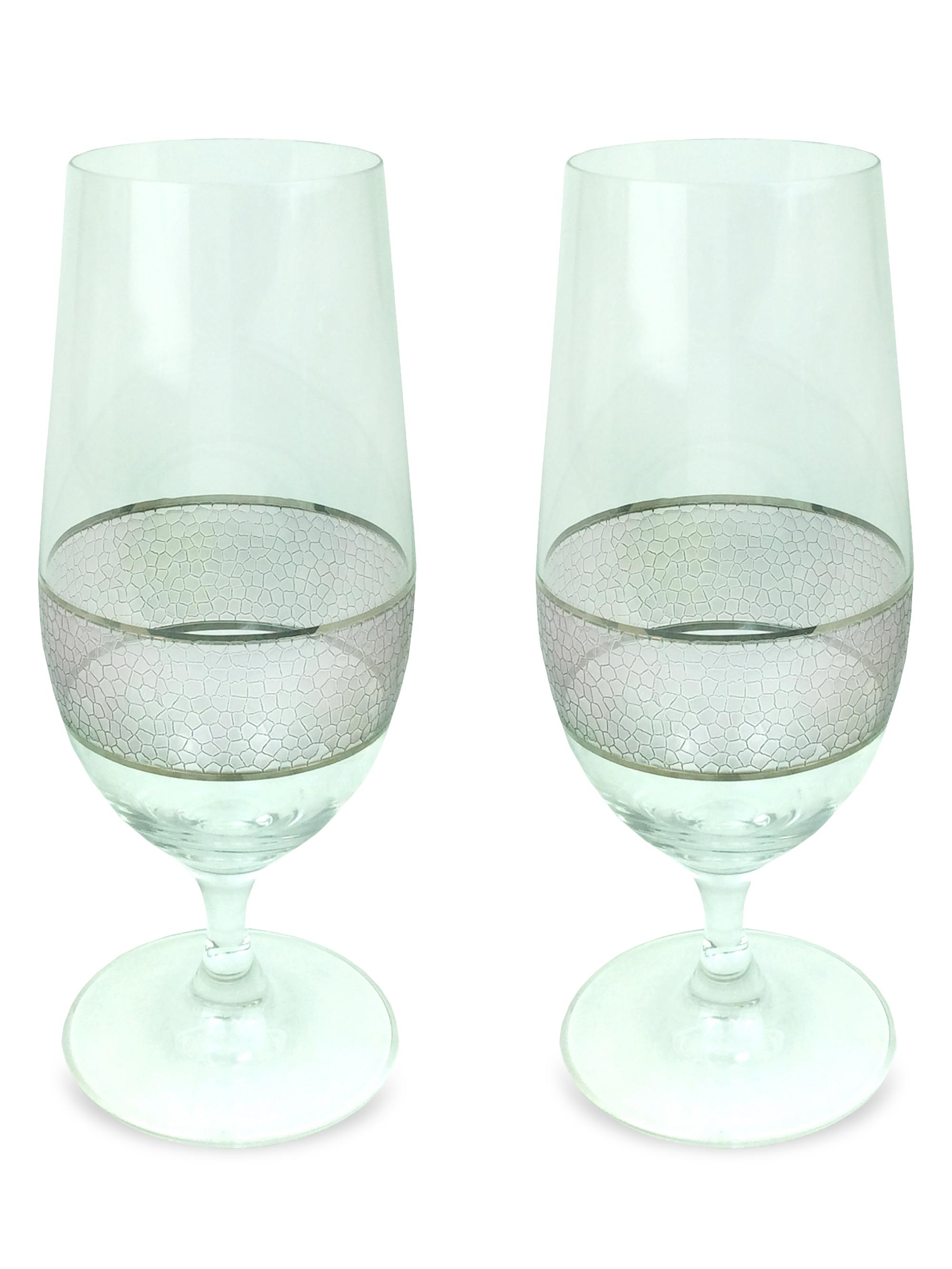 Michael Wainwright Panthera Platinum 2-Piece Stemmed Water Glass Set - Gray