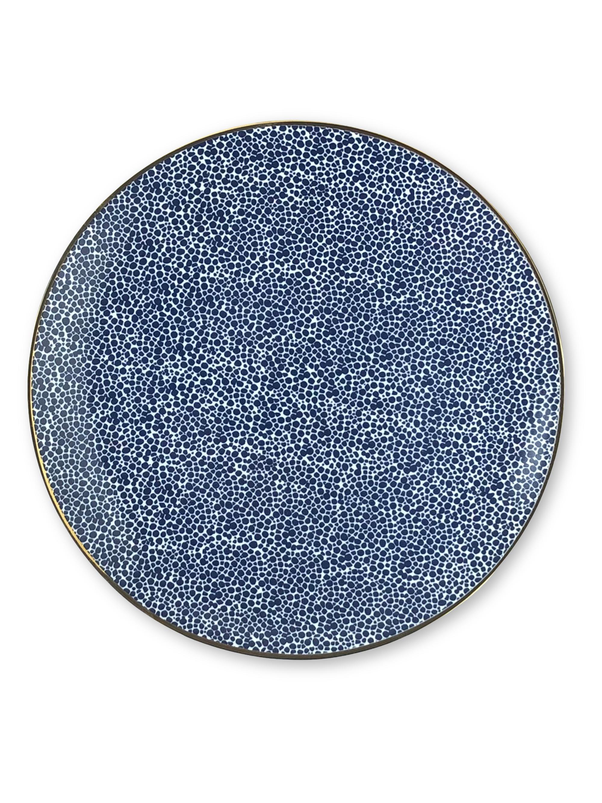 Michael Wainwright Panthera Indigo 4-Piece Canapé Plate Set - Blue