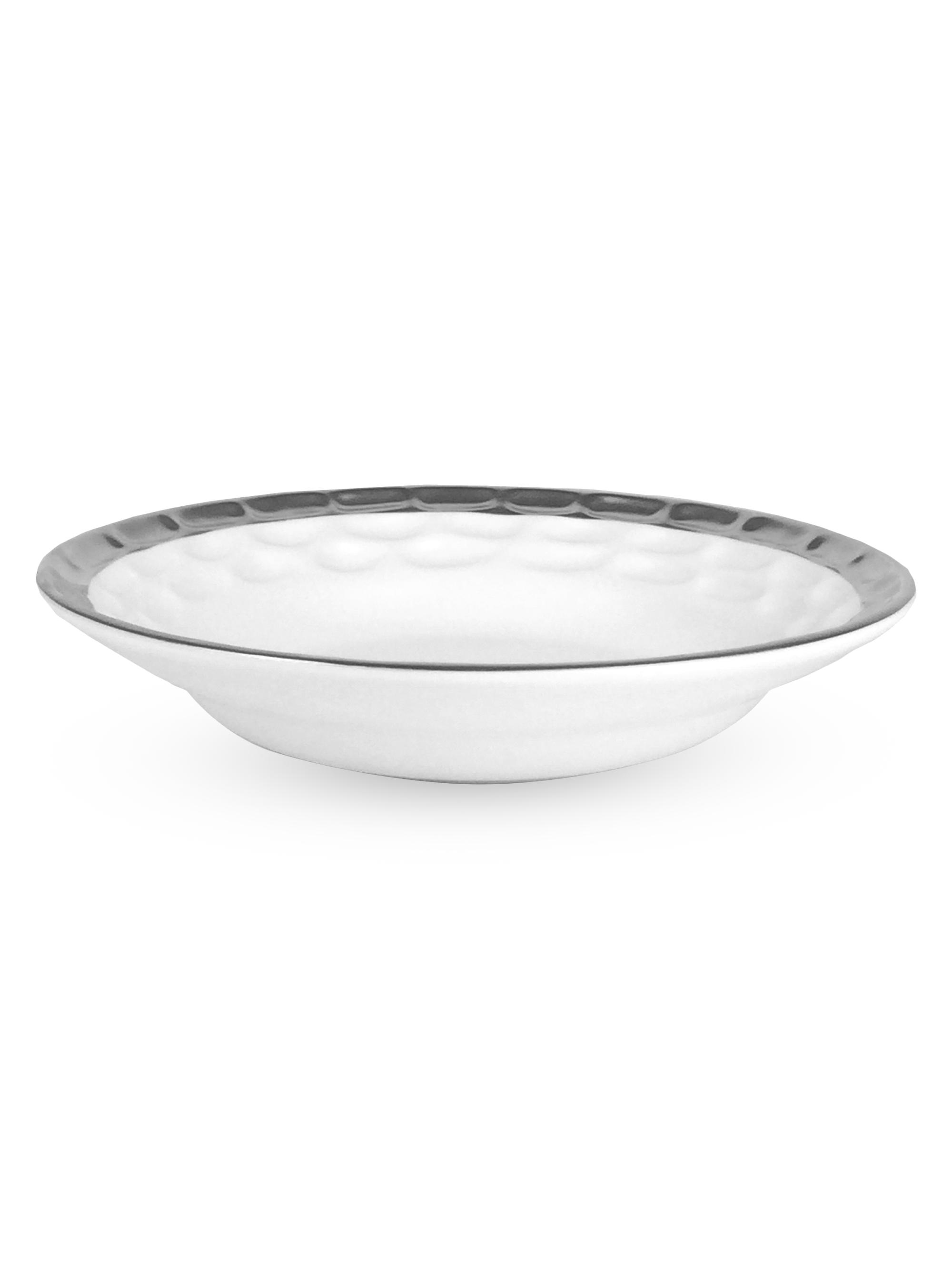 Michael Wainwright Truro Platinum 4-Piece Rimmed Dinner Bowl Set - Platinum
