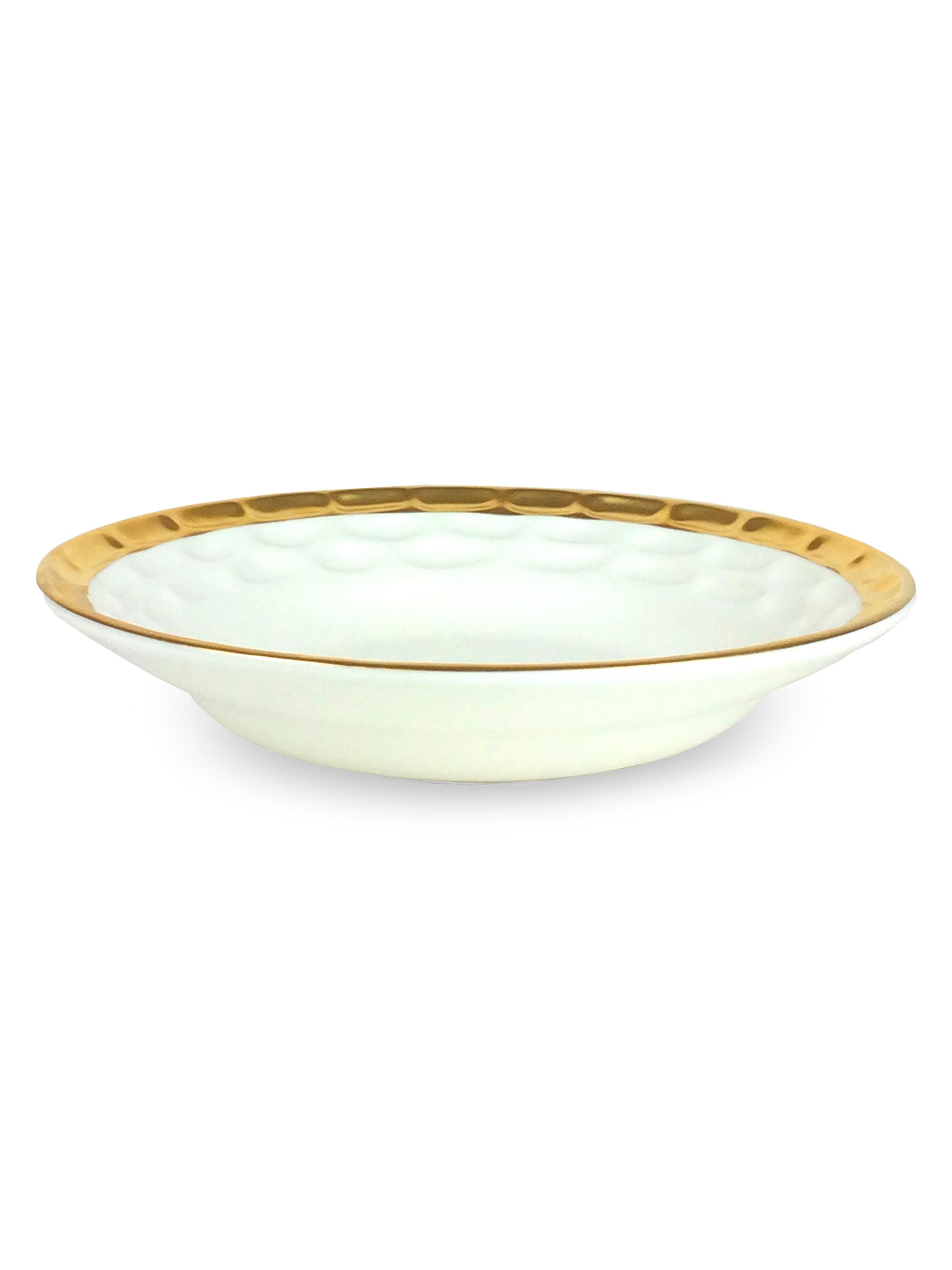 Michael Wainwright Truro Gold 4-Piece Rimmed Dinner Bowl Set - Gold