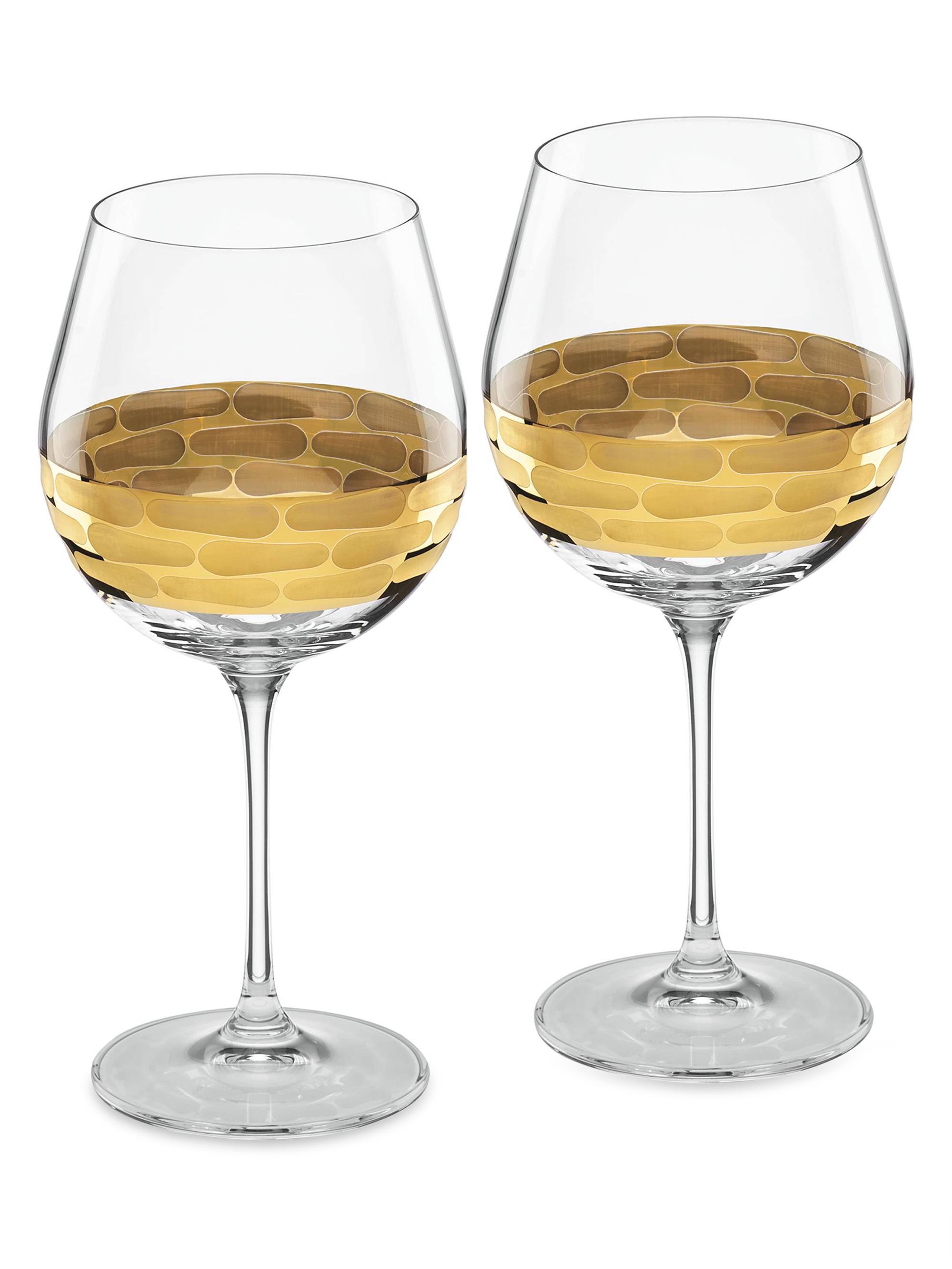 Michael Wainwright Truro Gold 2-Piece Red Wine Glass Set - Gold
