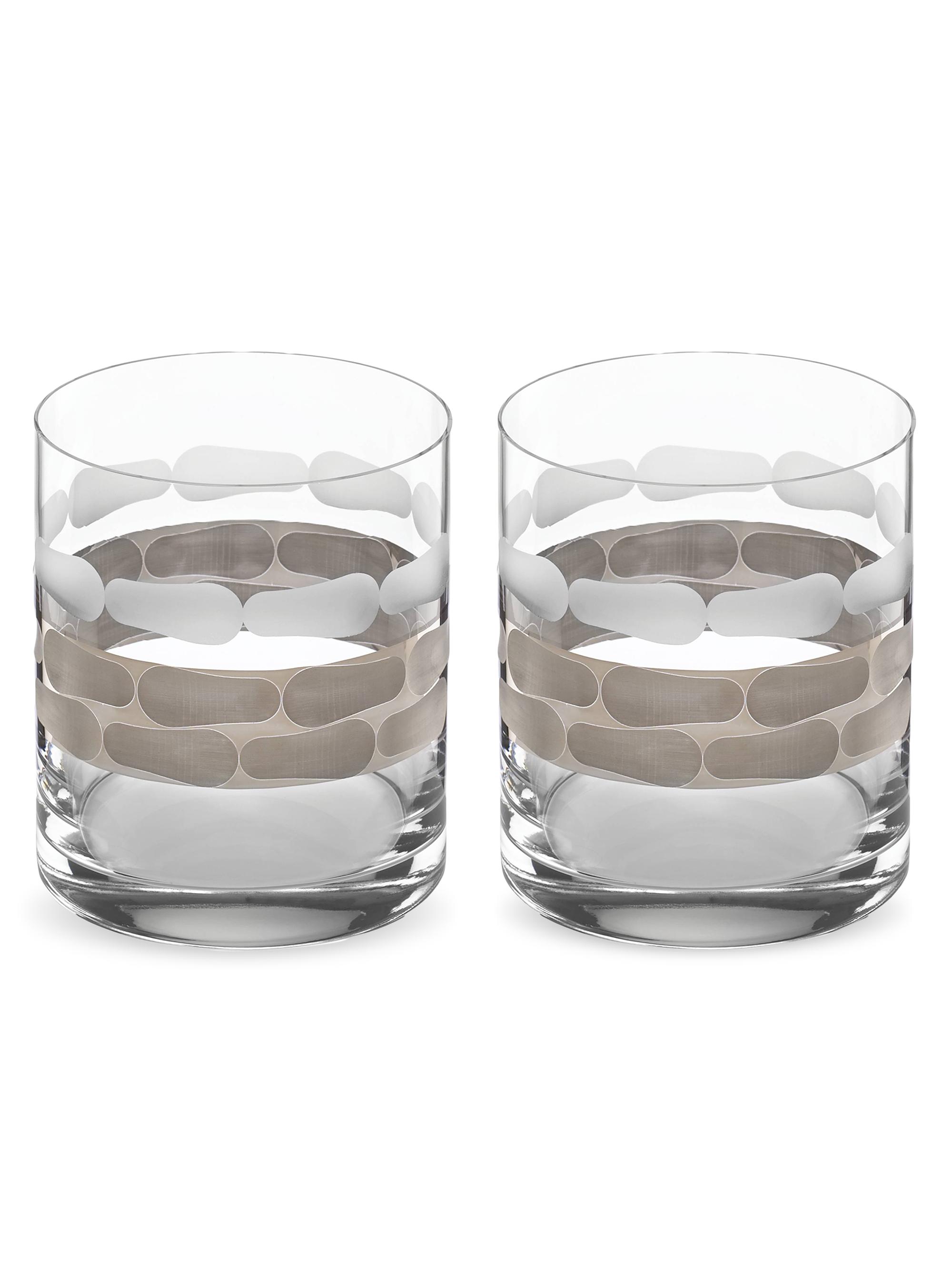 Michael Wainwright Truro Platinum 2-Piece Double Old Fashioned Glass Set - Gray