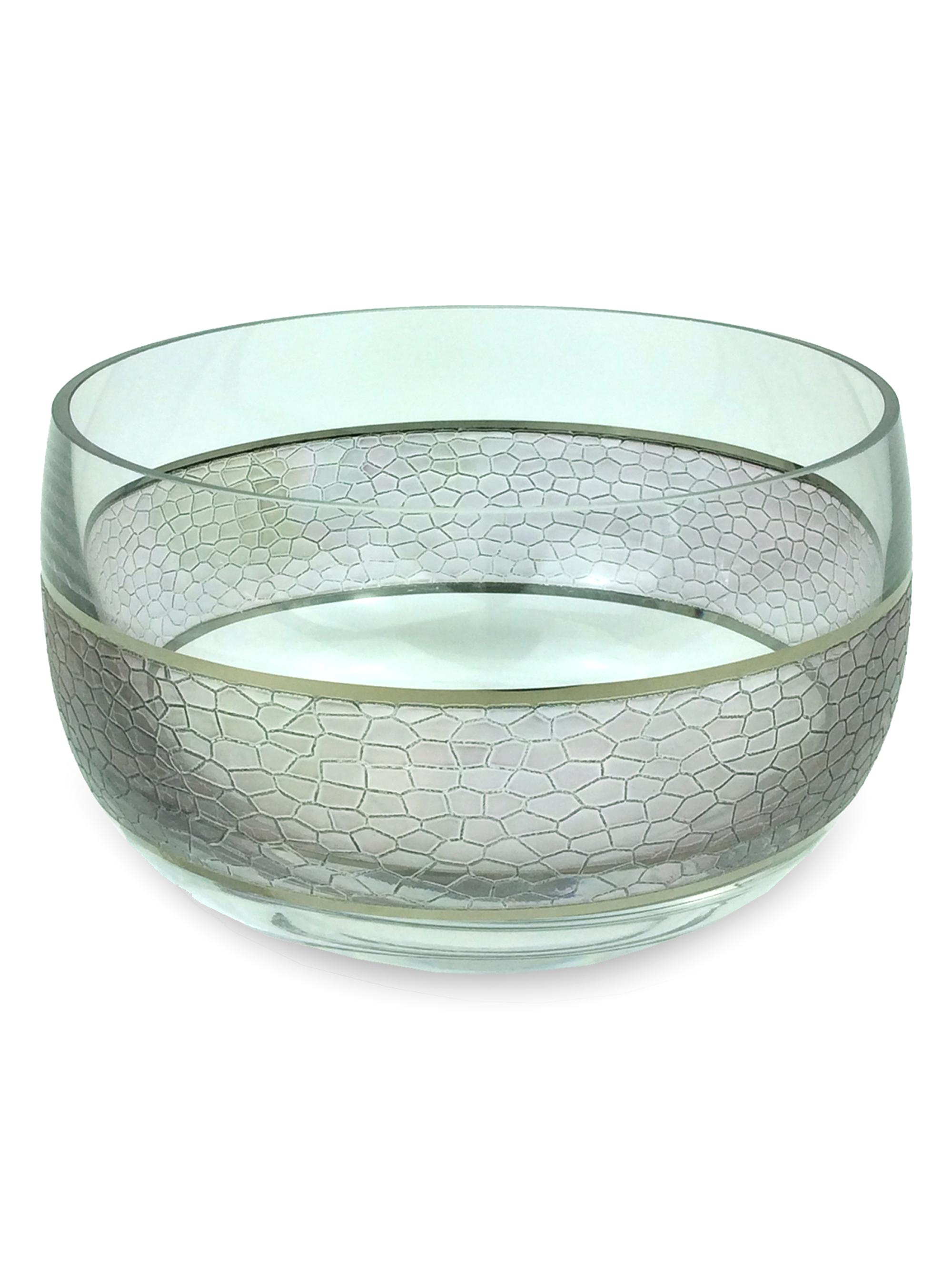 Michael Wainwright Panthera Platinum Medium Glass Bowl - Gray
