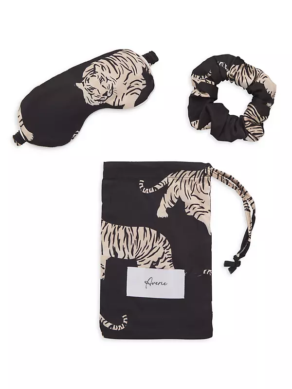 Safari Starry Nights Sierra Tiger Print Scrunchie and Mask Set