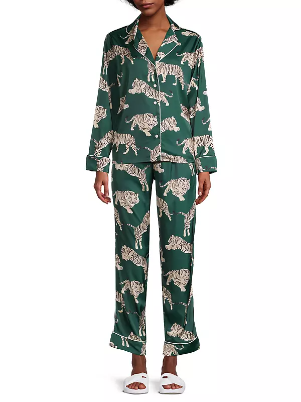 Blissful Slumber Olive Green Crushed Velvet Two-Piece Pajama Set