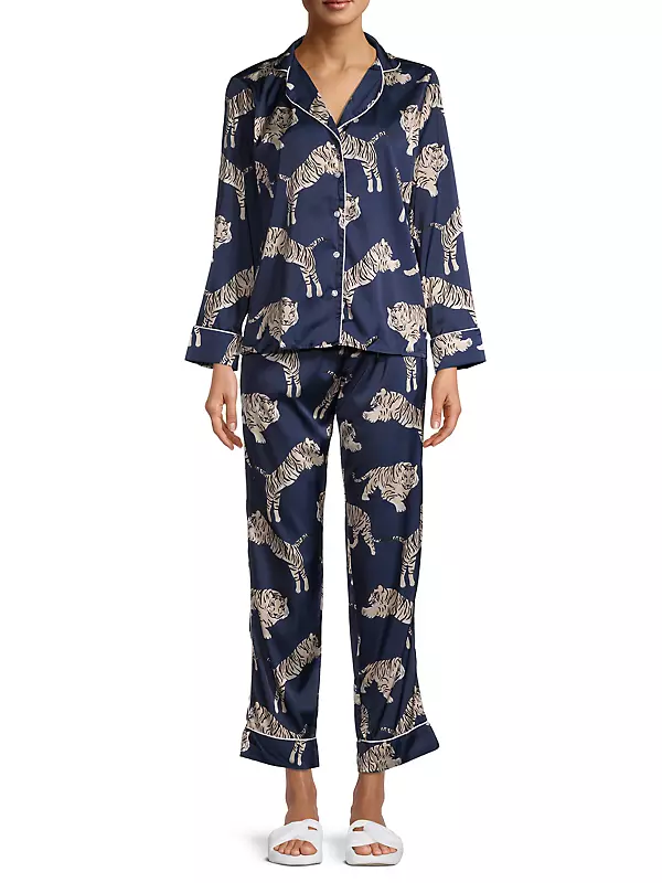 Averie Sleep Women's Two-Piece Tiger Print Pajama Set