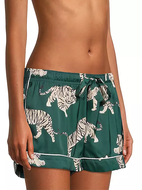 Tiger Print Pajama Shorts - Women - Ready-to-Wear