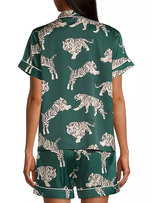 Tiger Print Pajama Shorts - Women - Ready-to-Wear
