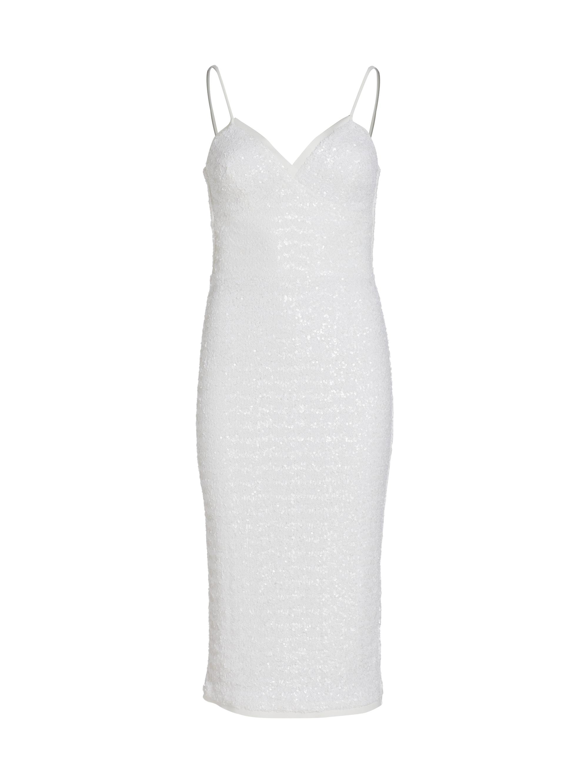 knee length dresses for ladies Women's Caris A-Line Long Sleeved Taffeta Midi Dress S/M/L/Xl Ivory White Mean Blvd Ivory White / M