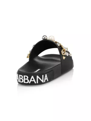 Dolce amp; Gabbana slide sandals with logo