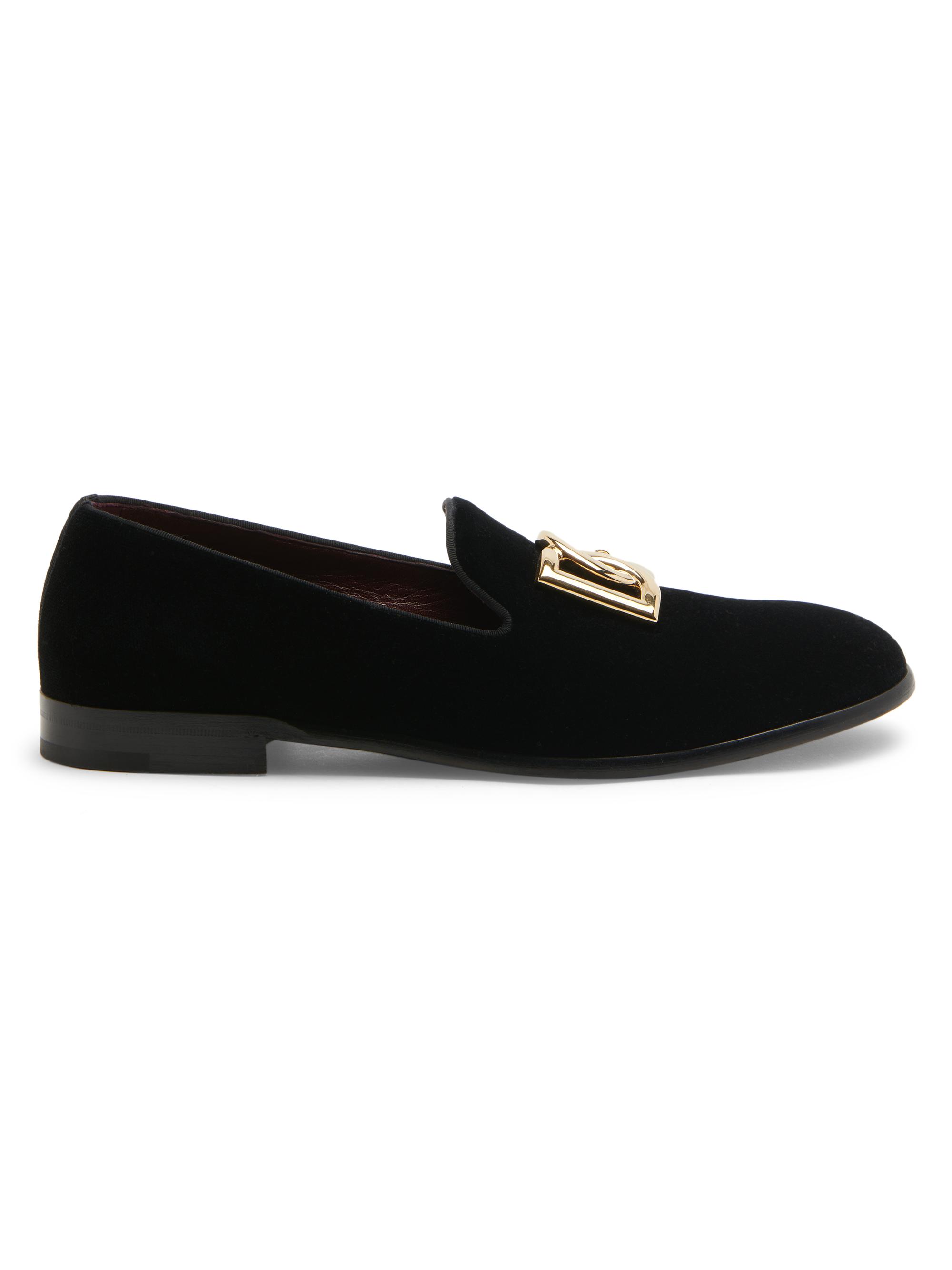 Dolce & Gabbana Men's Leonardo Velvet Smoking Shoes - Nero