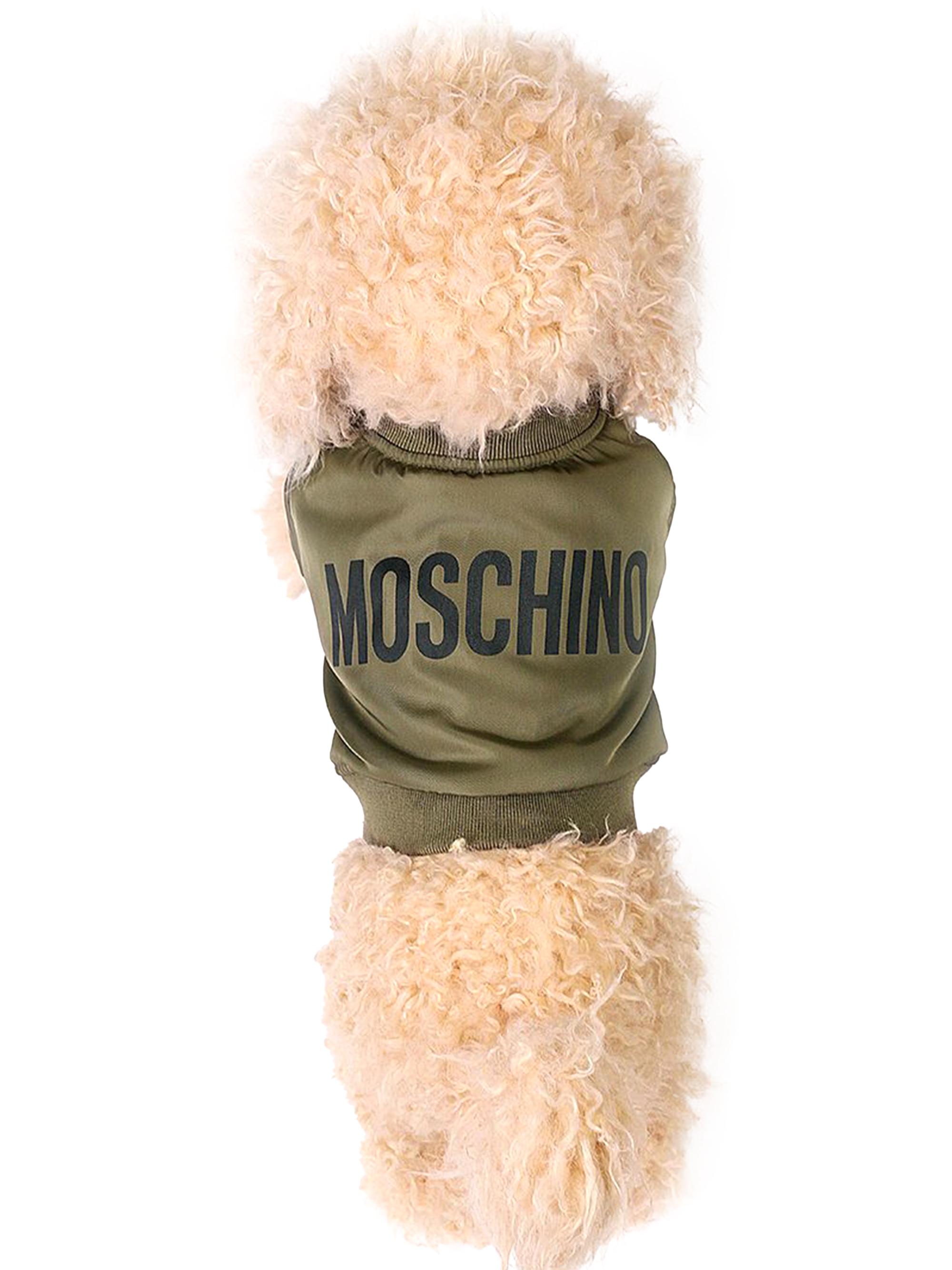 Moschino Twill Logo Dog Bomber Jacket - Military Green