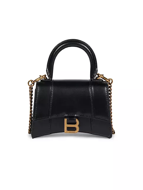 Balenciaga Hourglass Gold Hardware Shoulder Bag U Red Leather 100