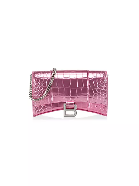 Prada Saffiano Wallet on Chain in Pink – Vault 55