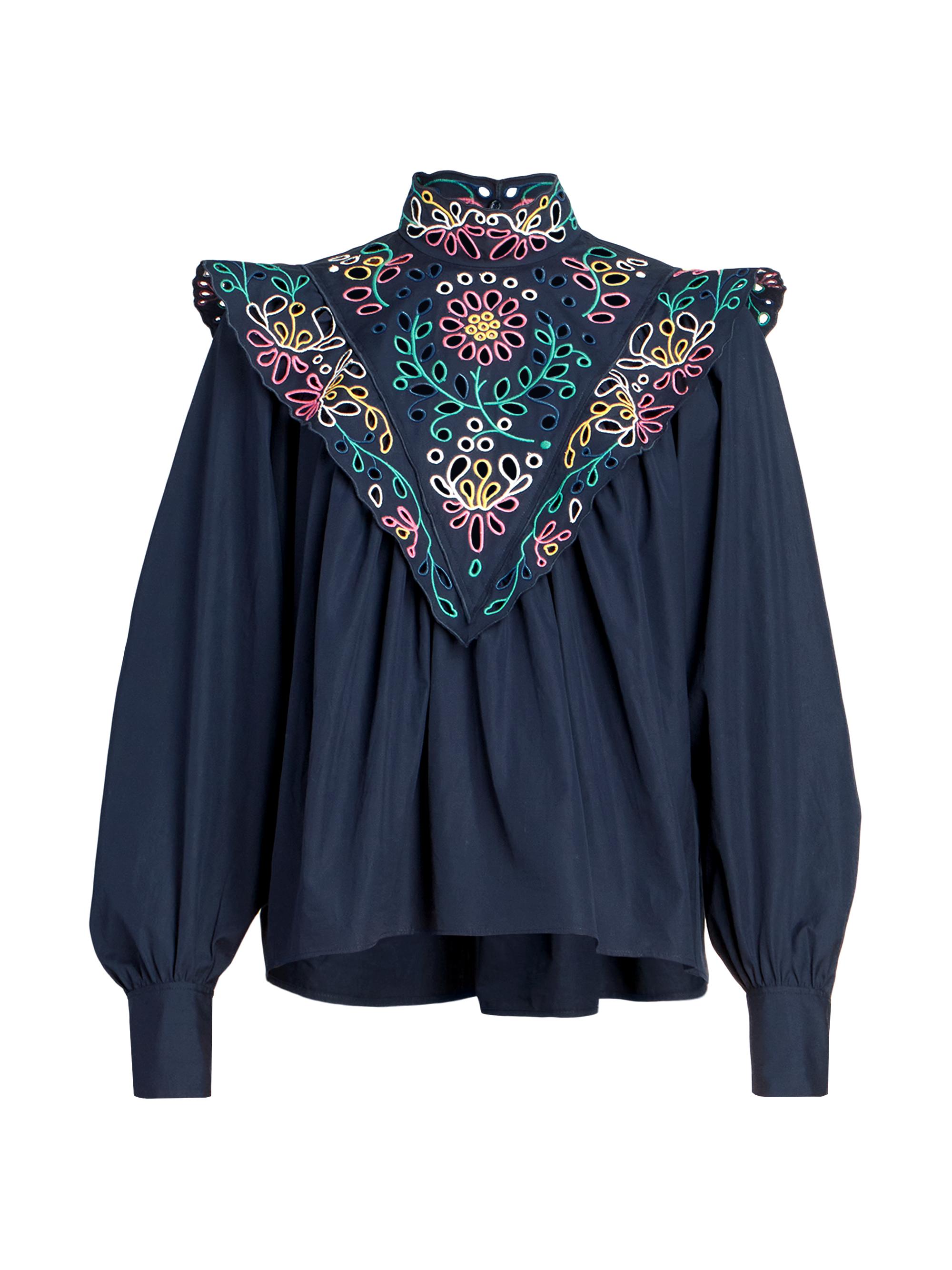 Chloé Women's Embroidered Bib Blouse