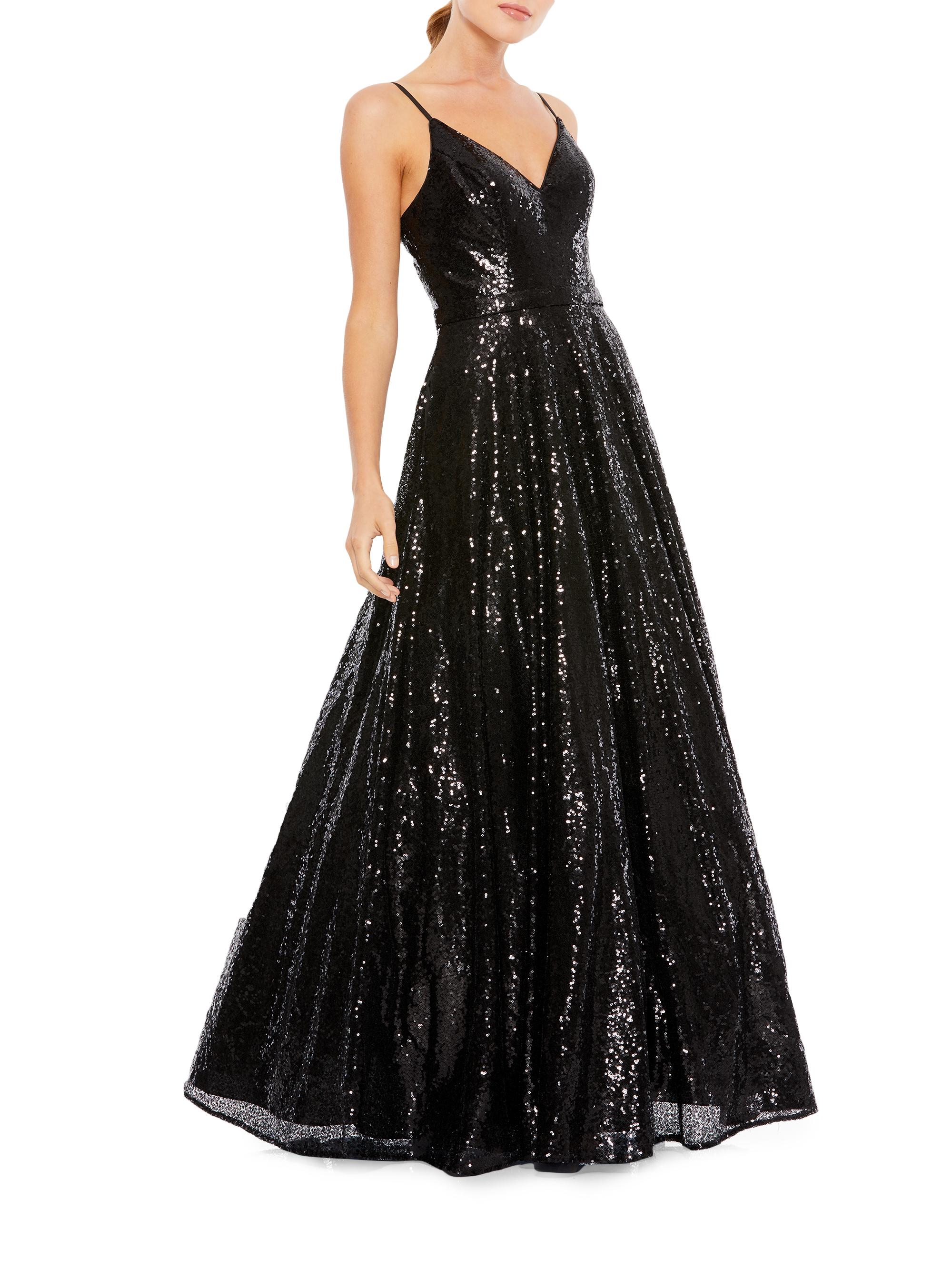 Mac Duggal Women's Sequined Ball Gown - Noir Sequin