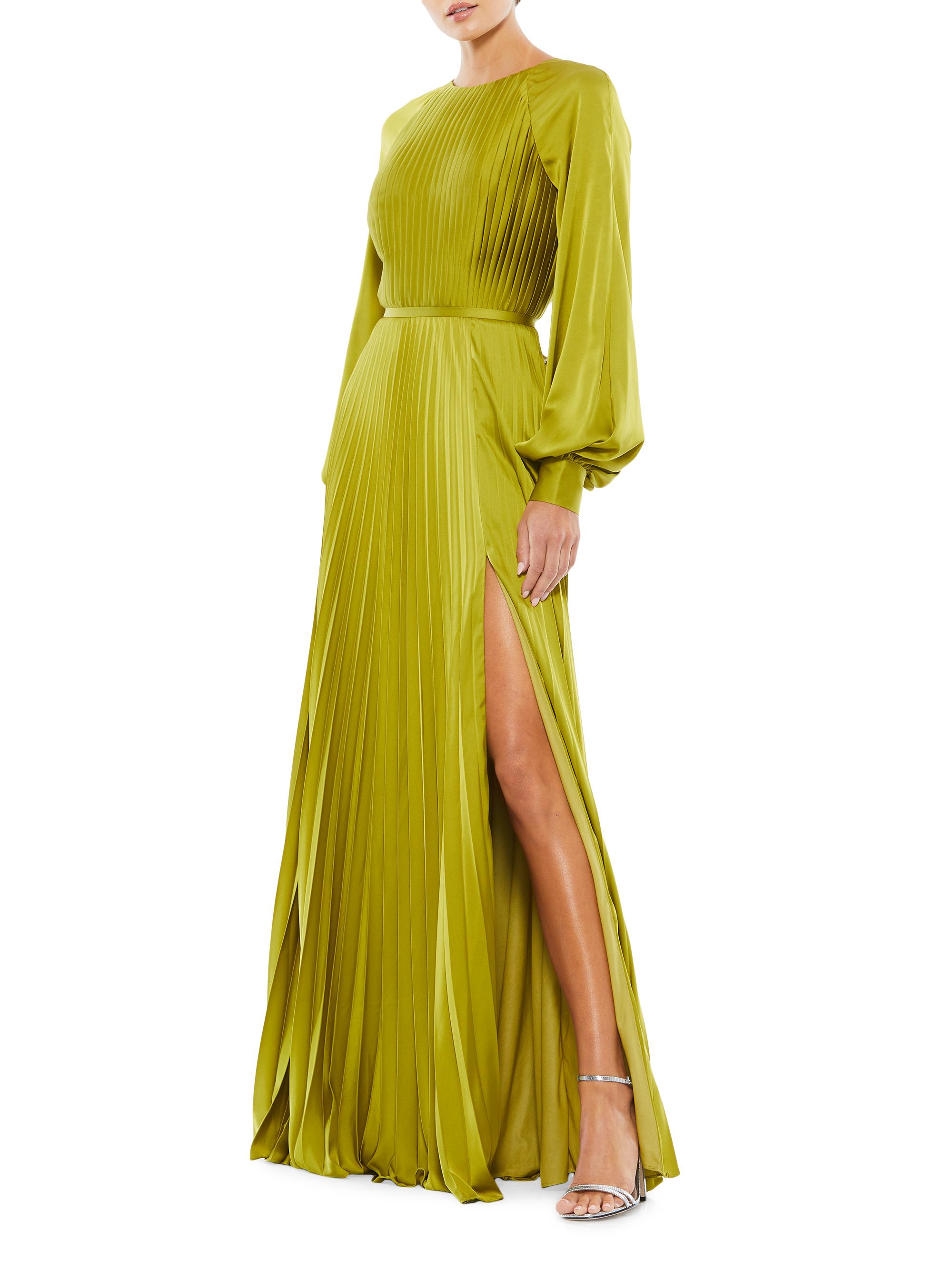 Chiffon Gown Saks Evening Gowns Mac Duggal Ieena Pleated A-Line - Main Image