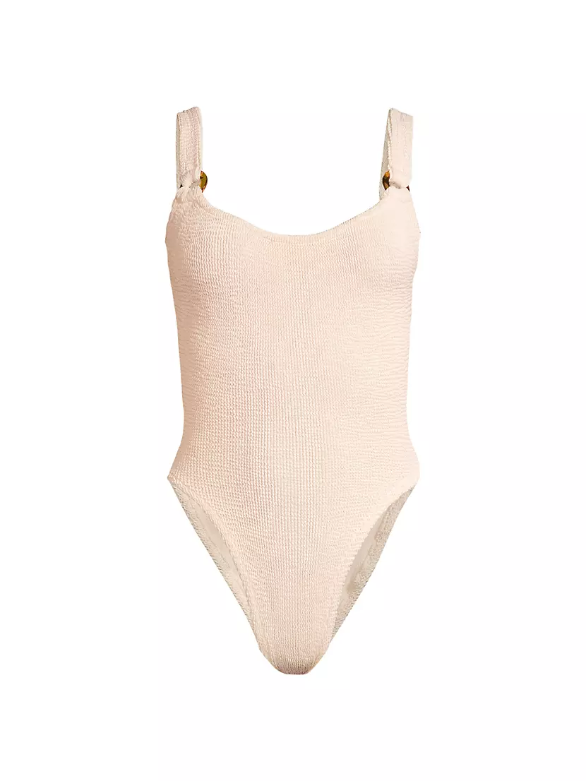 Shop Hunza G Domino One-Piece Swimsuit