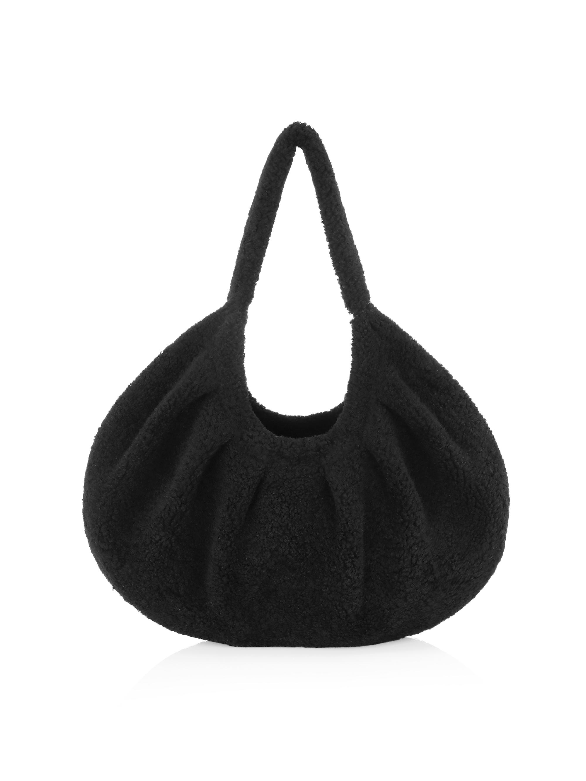 Maximilian Women's Shearling Hobo Bag - Black