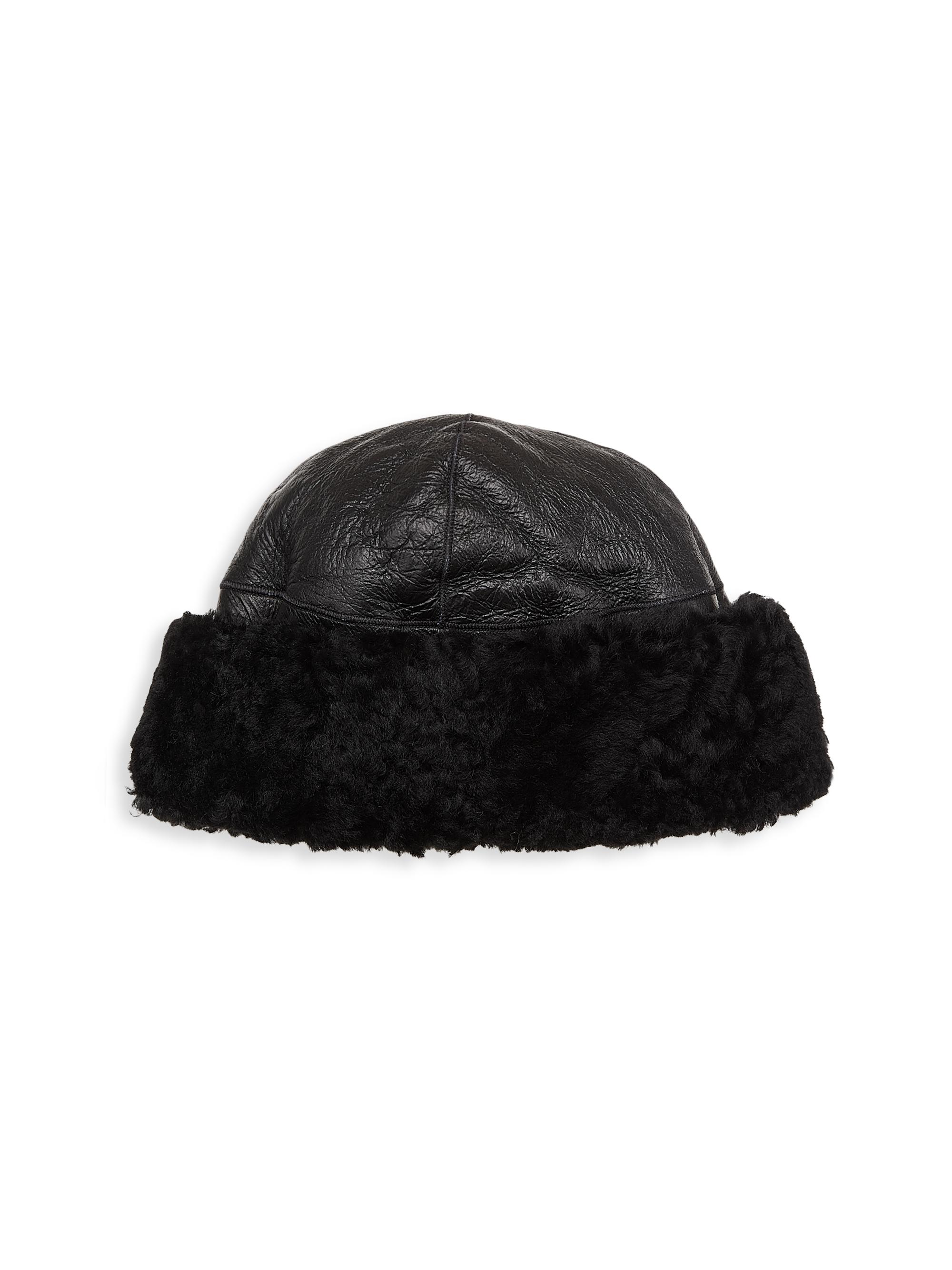 Maximilian Women's Shearling Hat - Black Black