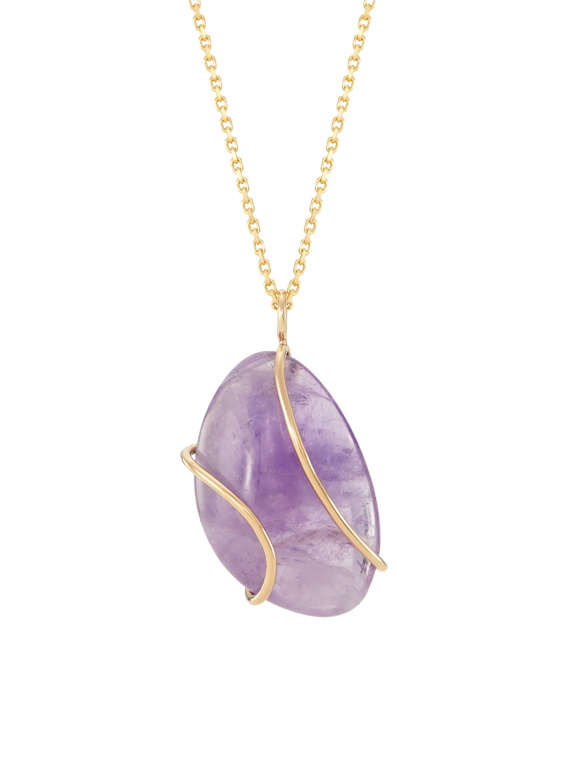 Jia Jia Women's 14K Yellow Gold, Amethyst & Diamond Pendant Necklace - Yellow Gold