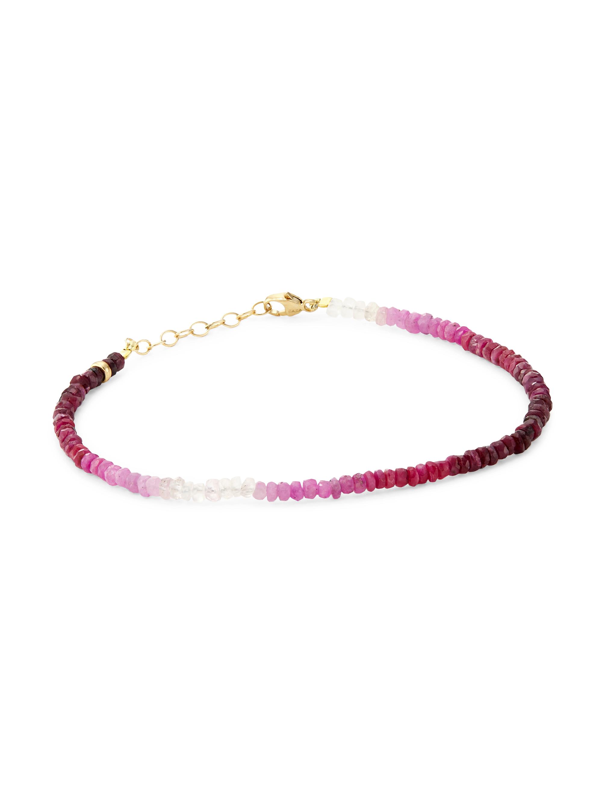 Jia Jia Women's Arizona 14K Yellow Gold & Ombré Ruby Beaded Bracelet - Ruby